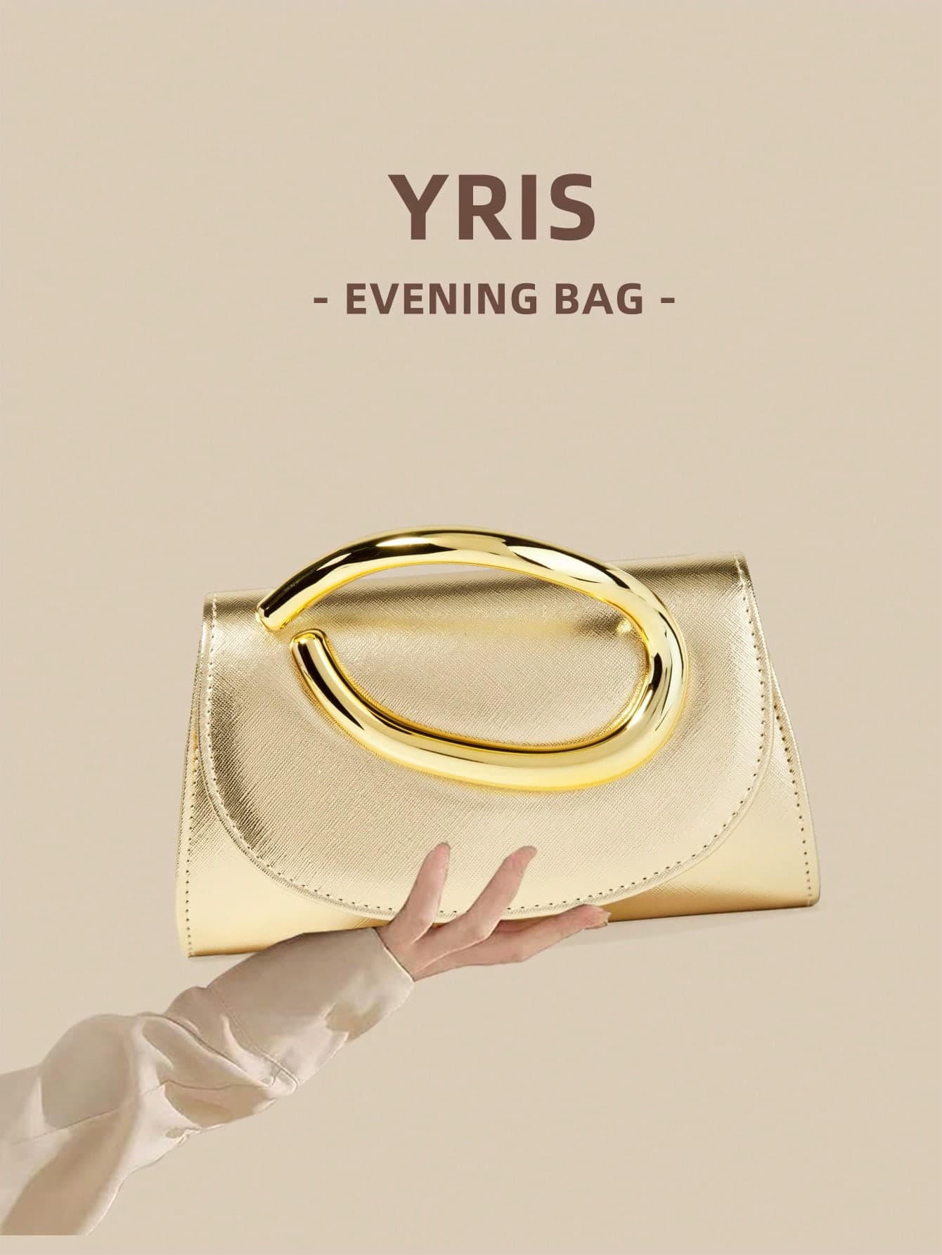 1pc Gold Palm Print Clutch Bag For Women, Showcasing The Fusion Of Fashion And Elegance, Suitable For Wedding/Party/Prom/Banquet