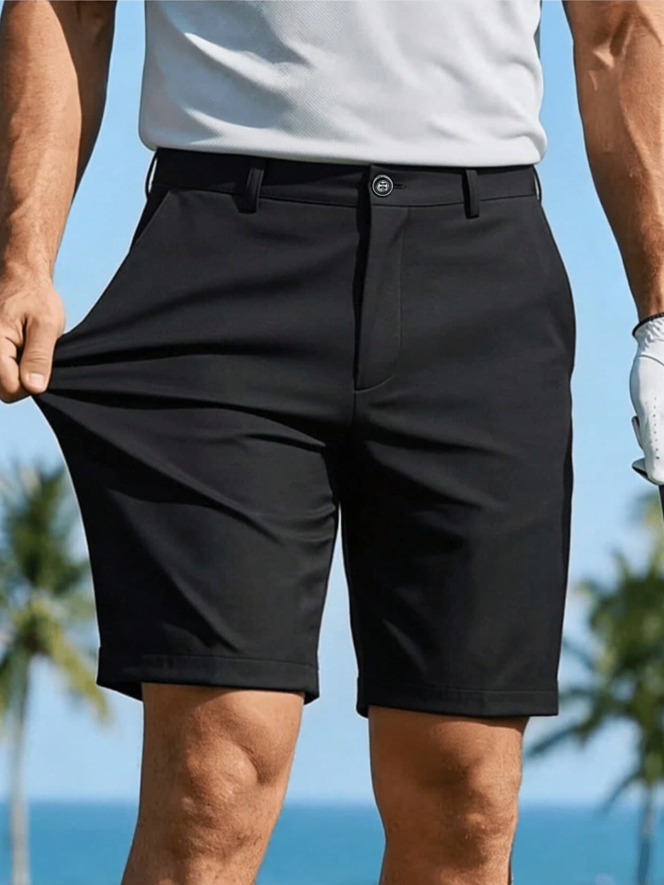 Men's Golf Shorts, Business Casual Bermuda Shorts, Suitable For Hiking, Tennis, Outdoor Sports, And Daily Work Wear