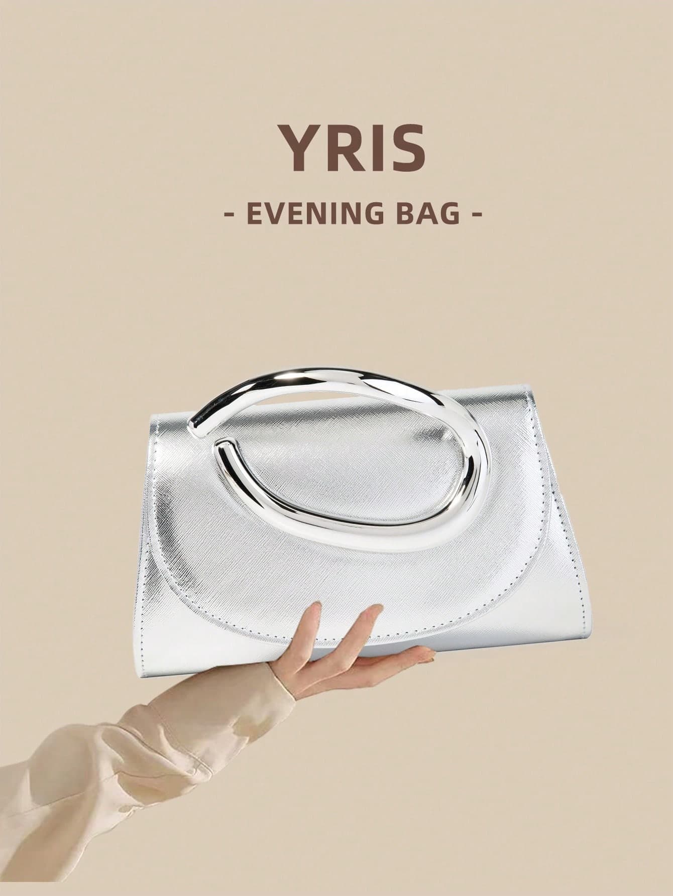 1pc Silver Palm Print Clutch Bag For Women, Showcasing The Fusion Of Fashion And Elegance, Suitable For Wedding/Party/Prom/Banquet