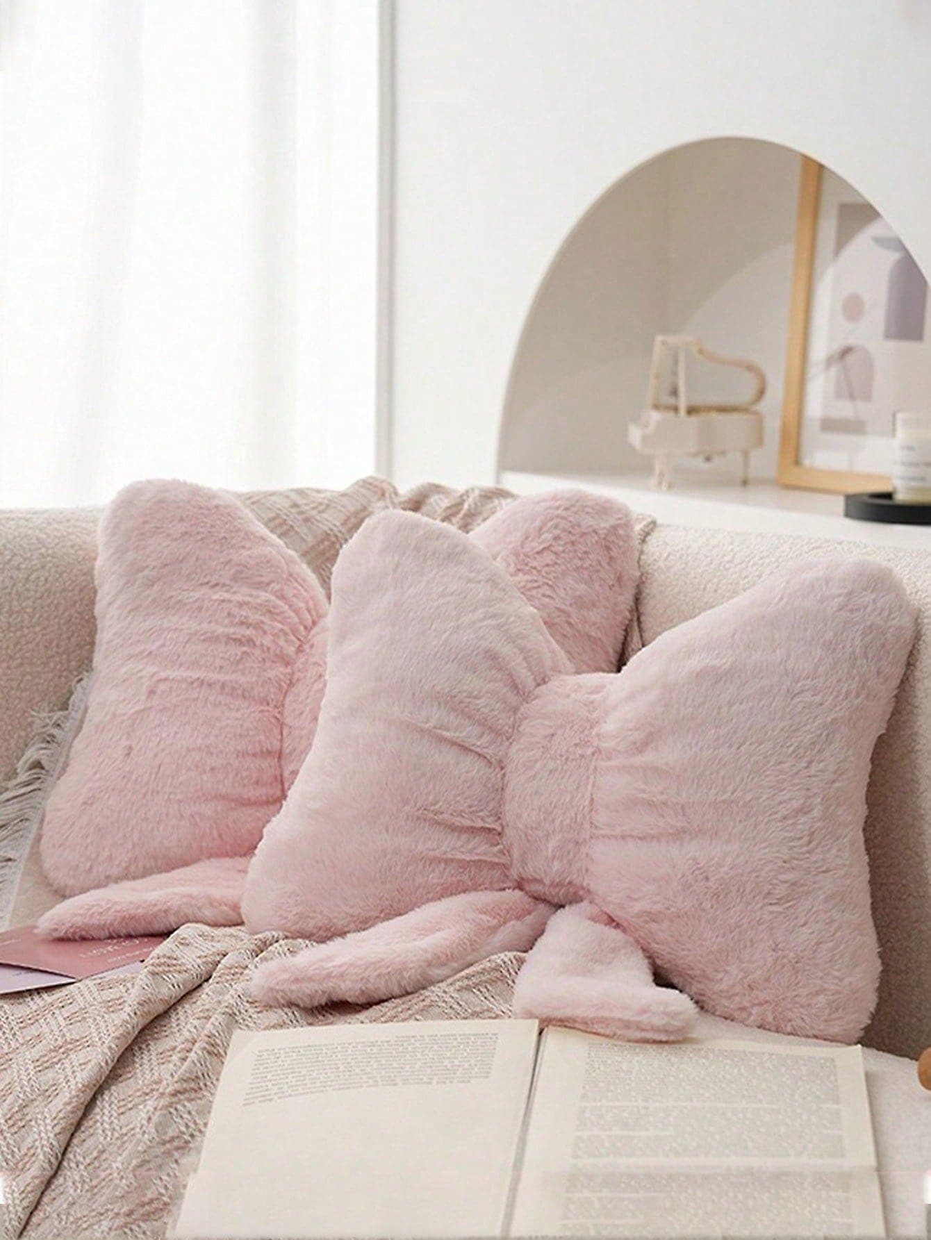 Decorative Bow Throw Pillow, Mother's Day Gift, Soft And Cute Bow Accent Cushion For Bed, Sofa And Bedroom, Essential Home Decor For Spring/Summer, Perfect Gift For Family And Friends For Wedding