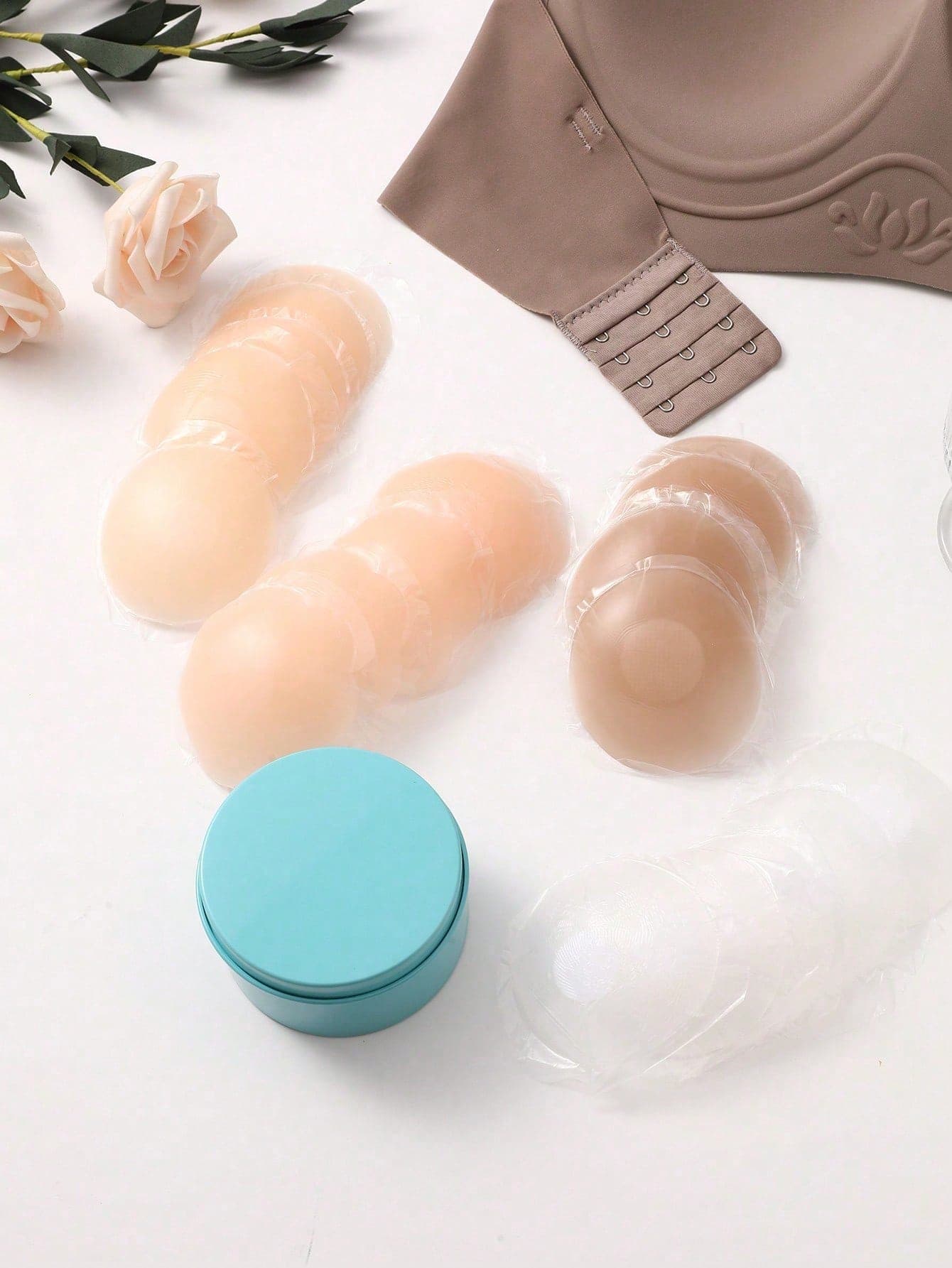 10Pcs Reusable Silicone Petal Nipple Pasties Waterproof Invisible Covers With Storage Tin