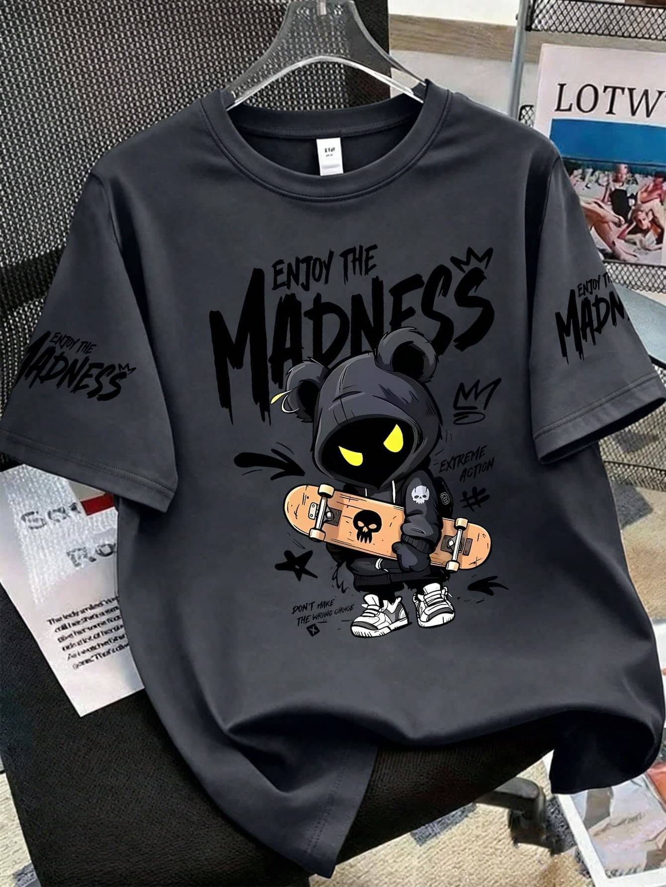 1pc Casual Loose Fit Cartoon Character Graphic Short Sleeve T-Shirt, Sporty Round Neck Tee For Teenage Boys, Perfect Summer Gift For School And Outdoor Wear, Spring/Summer