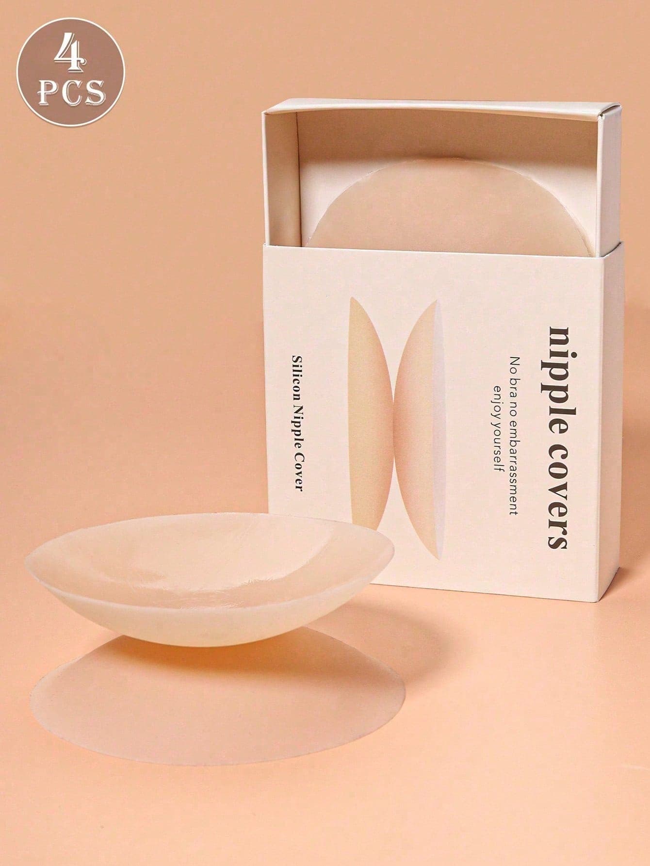 2-4pcs Reusable Silicone Nipple Covers, Invisible Self-Adhesive Breast Petals With Storage Box, Strapless Bra Accessories For Party/Formal Dress, Prevent Nipple Protrusion