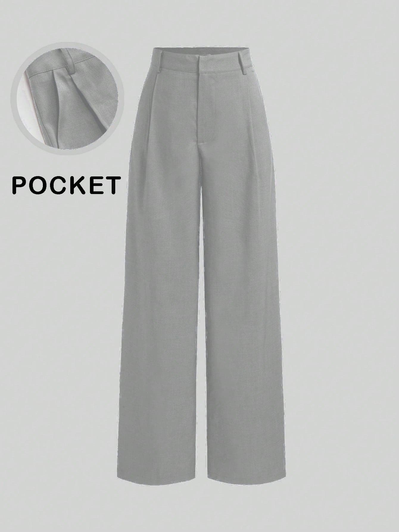 Vela Rue Minimalist Design Jumpsuit, Thin Transparent Long Pants, Solid Navy Blue Suit Pants, Zipper Hook Closure, Wide Leg Slimming, Fashionable Wide Leg Pants For All Seasons