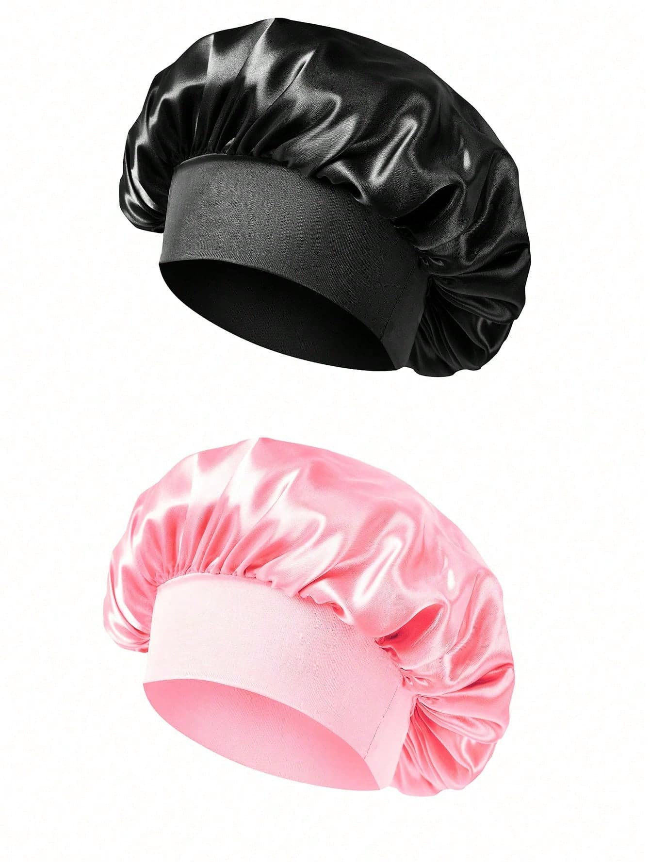1/2/3/4pcs Silk Sleep Cap, Satin Sleep Hat, Soft Elastic Silk Sleep Cap, Curly Hair Silk Hair Cover (Black And Gold) Sleep Cap Sleep Headband Satin Sleep Hat For Curly Hair Women - Breathable Loose Elastic Band, Healthy Moisturizing Overnight, Fashionable Multipurpose Sleep Headband