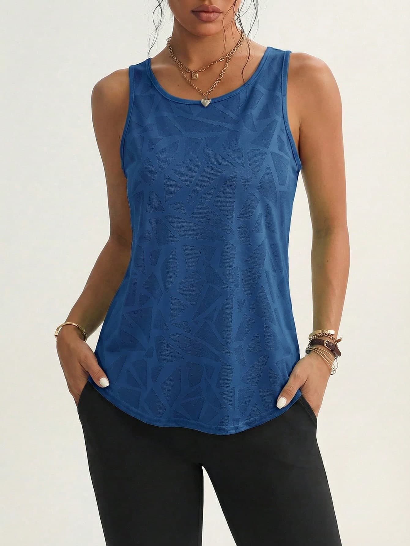 Women's Elastic Mesh Racerback Tank Top Sports