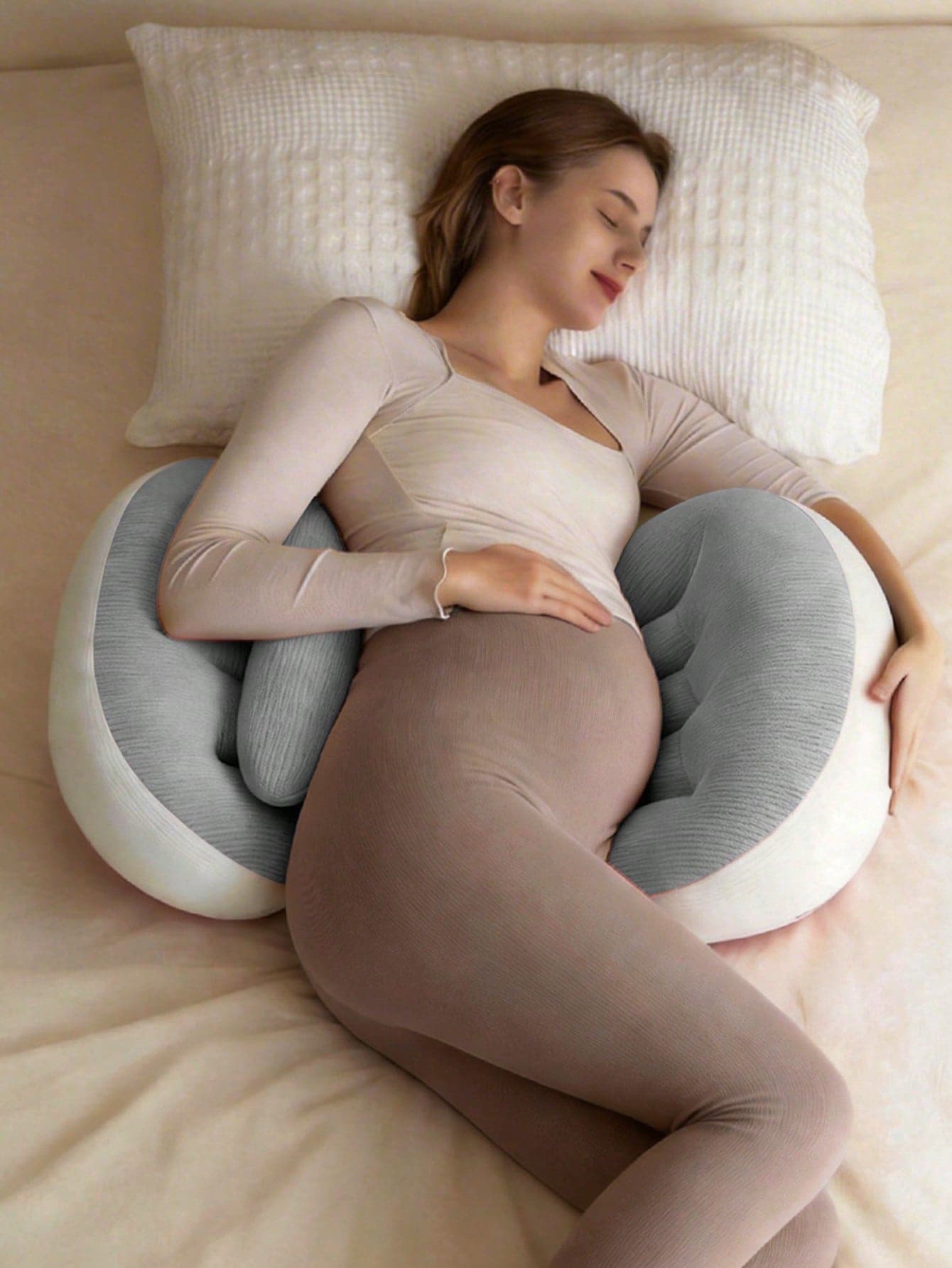 Ergonomic U-Shaped Pregnancy Pillow - Side Sleeper Maternity Support Cushion With Lumbar Protection, Providing Comfort For Abdomen And Back