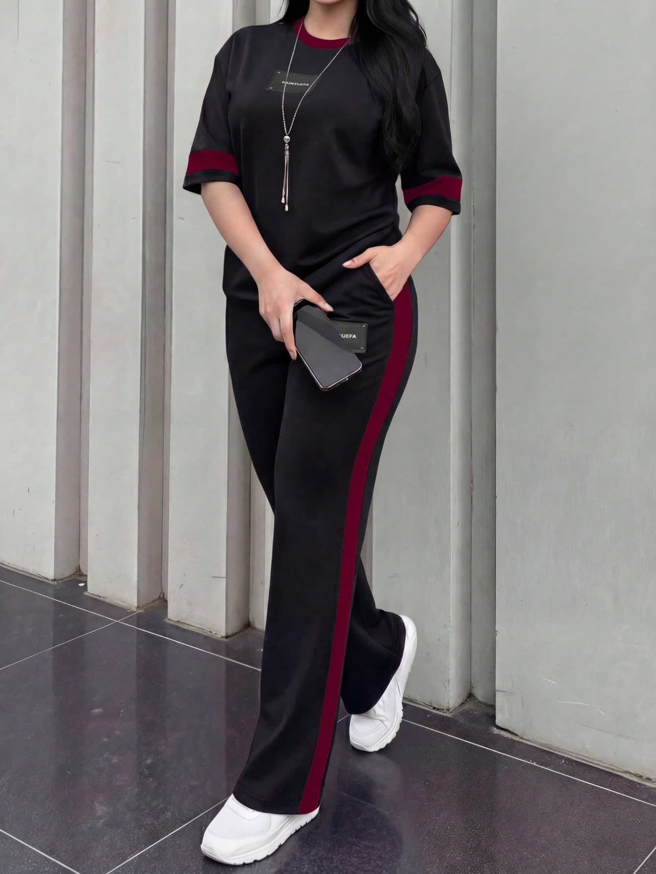 Women's New Round Neck Short Sleeve T-Shirt And Elastic Waist Loose Pants 2 Pieces Set, Casual Daily Wear, Spring/Autumn Summer Elegant