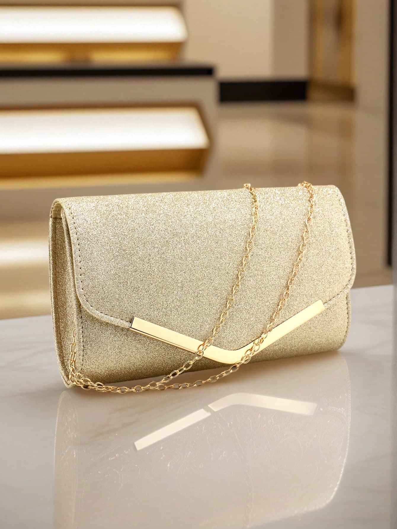 Red Envelope Design Women's Party Clutch Bag, Chain Shoulder Handbag, Velvet Fashion Wallet For Wedding