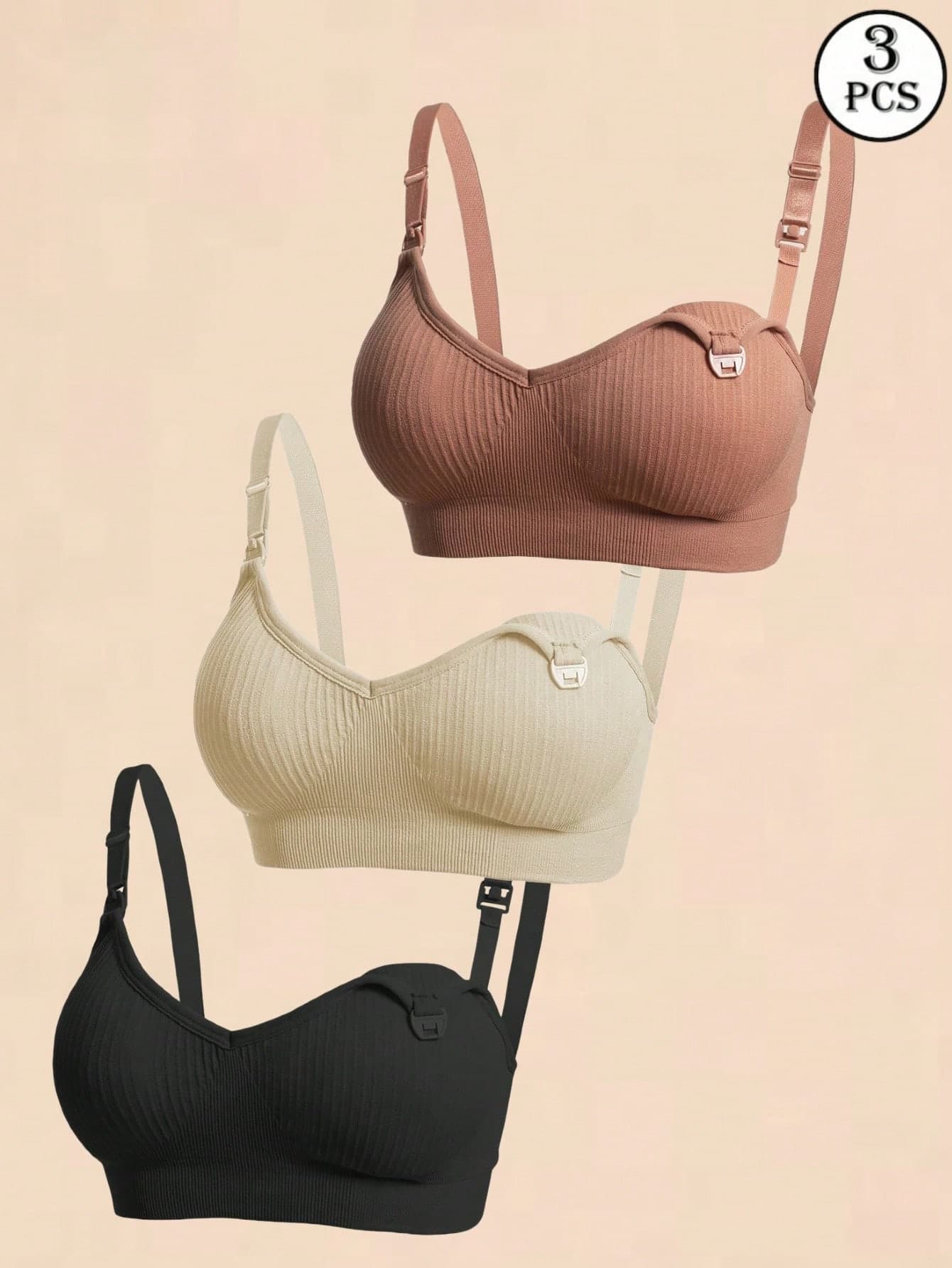 Hart & Haze 3pcs/Set Maternity Nursing Lace Bras Front Hook Comfortable Breastfeeding Bras