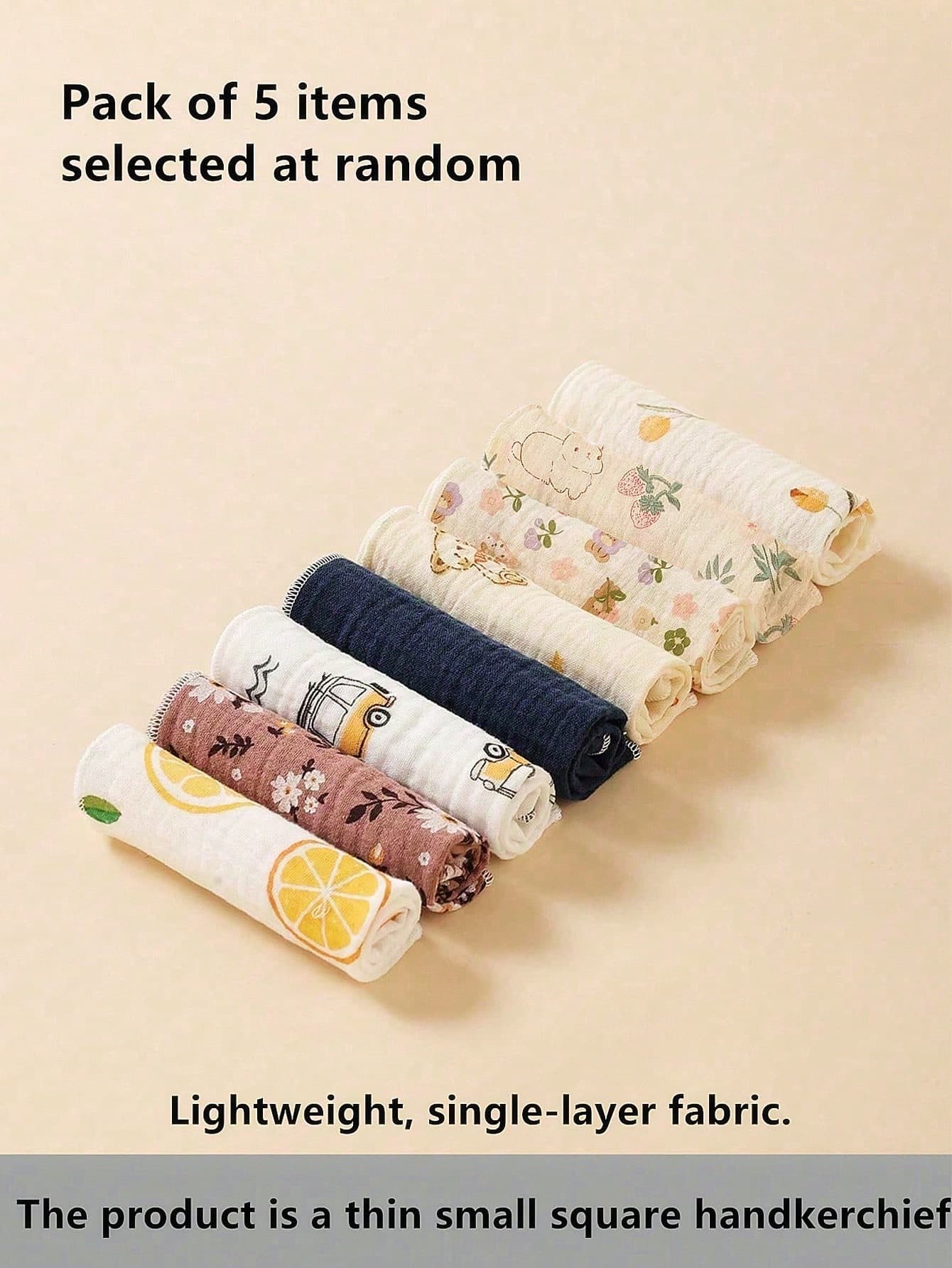 5pcs/Pack Baby Bibs & Burp Cloths