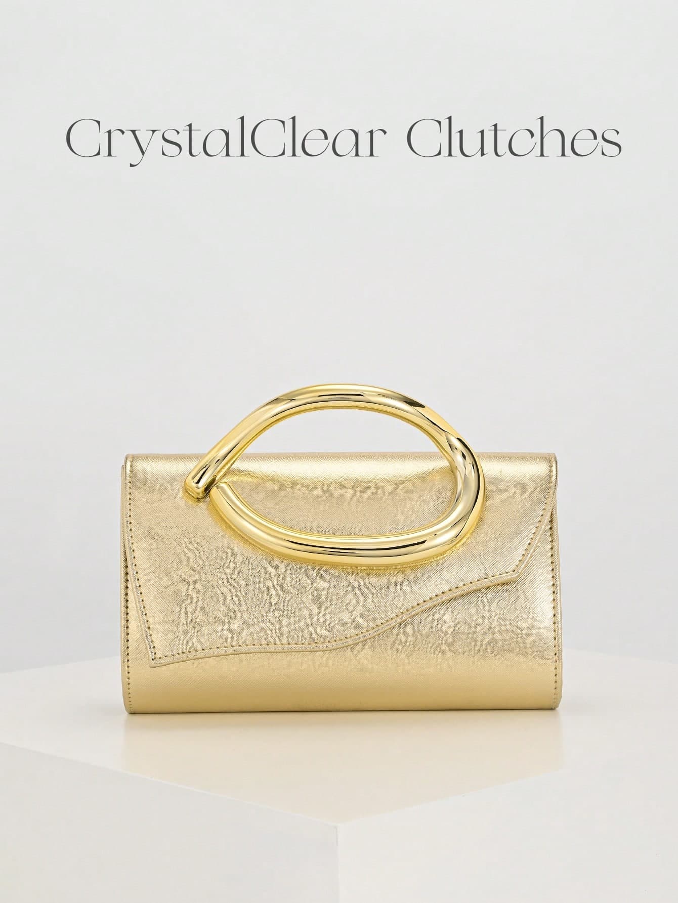 Women's Fashion Minimalist Iron Wire Decor Envelope Clutch Bag, PU Material Evening Bag Suitable For Wedding, Formal Events, Party, High-Quality Chain Shoulder/Crossbody Bag