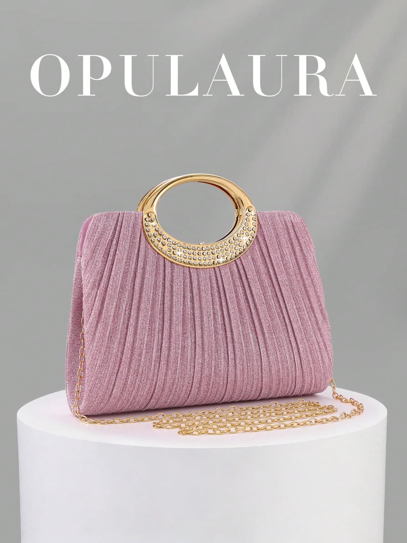 OpulAura Women's Fashion Sparkling Crystal Rhinestone Evening Clutch Bag, Glittering Luxury Diamond Studded Formal Dress Handbag, Suitable For Gala, Party, Birthday, Wedding, As Birthday Gift