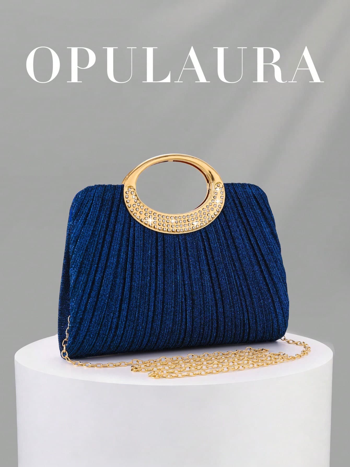 OpulAura Women's Fashion Sparkling Crystal Rhinestone Evening Clutch Bag, Glittering Luxury Diamond Studded Formal Dress Handbag, Suitable For Gala, Party, Birthday, Wedding As Gift