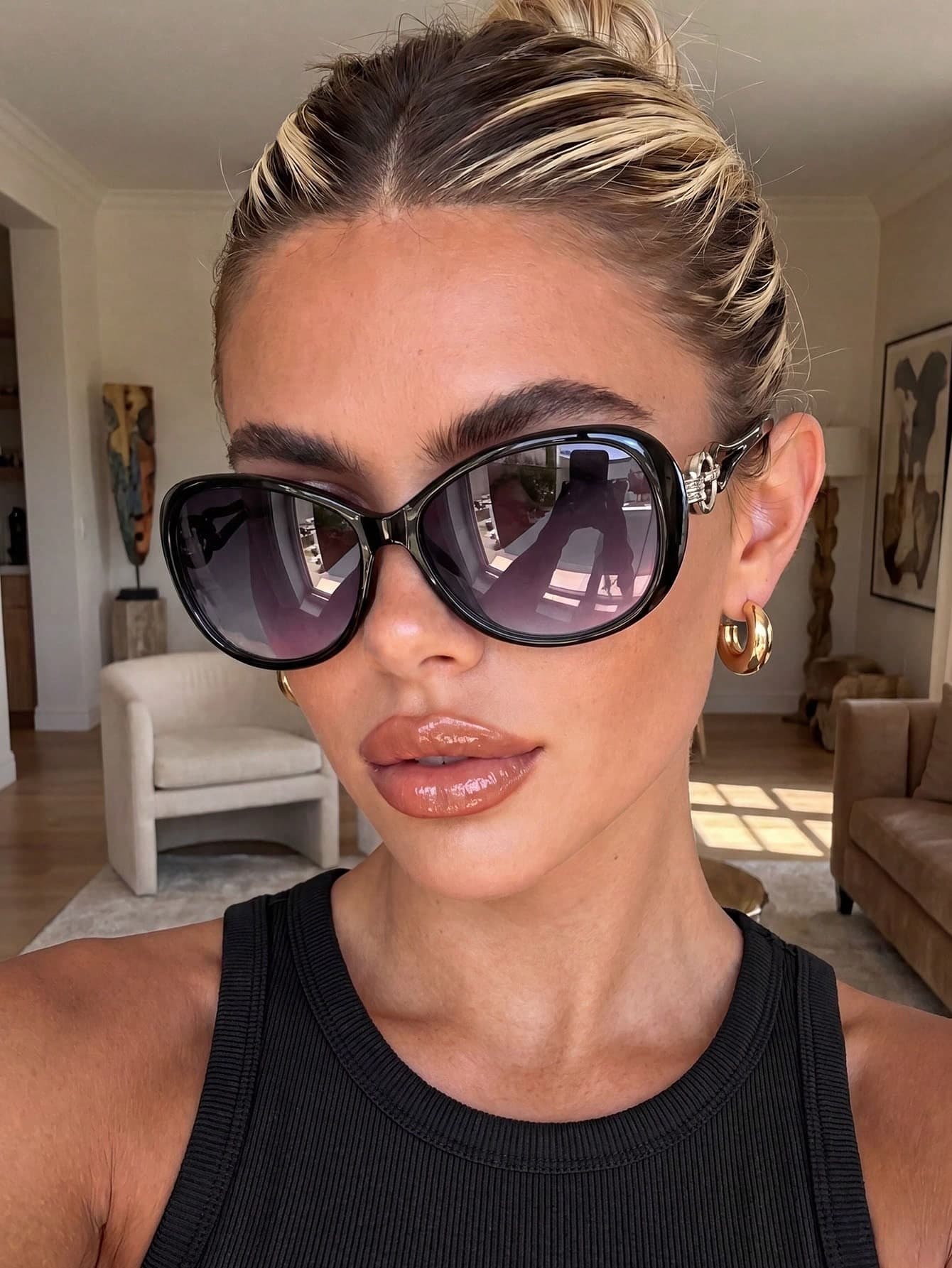 New Fashionable Women's Retro European And American Street Style Fashion Glasses, Elegant Oval Frame Versatile High-End Glasses