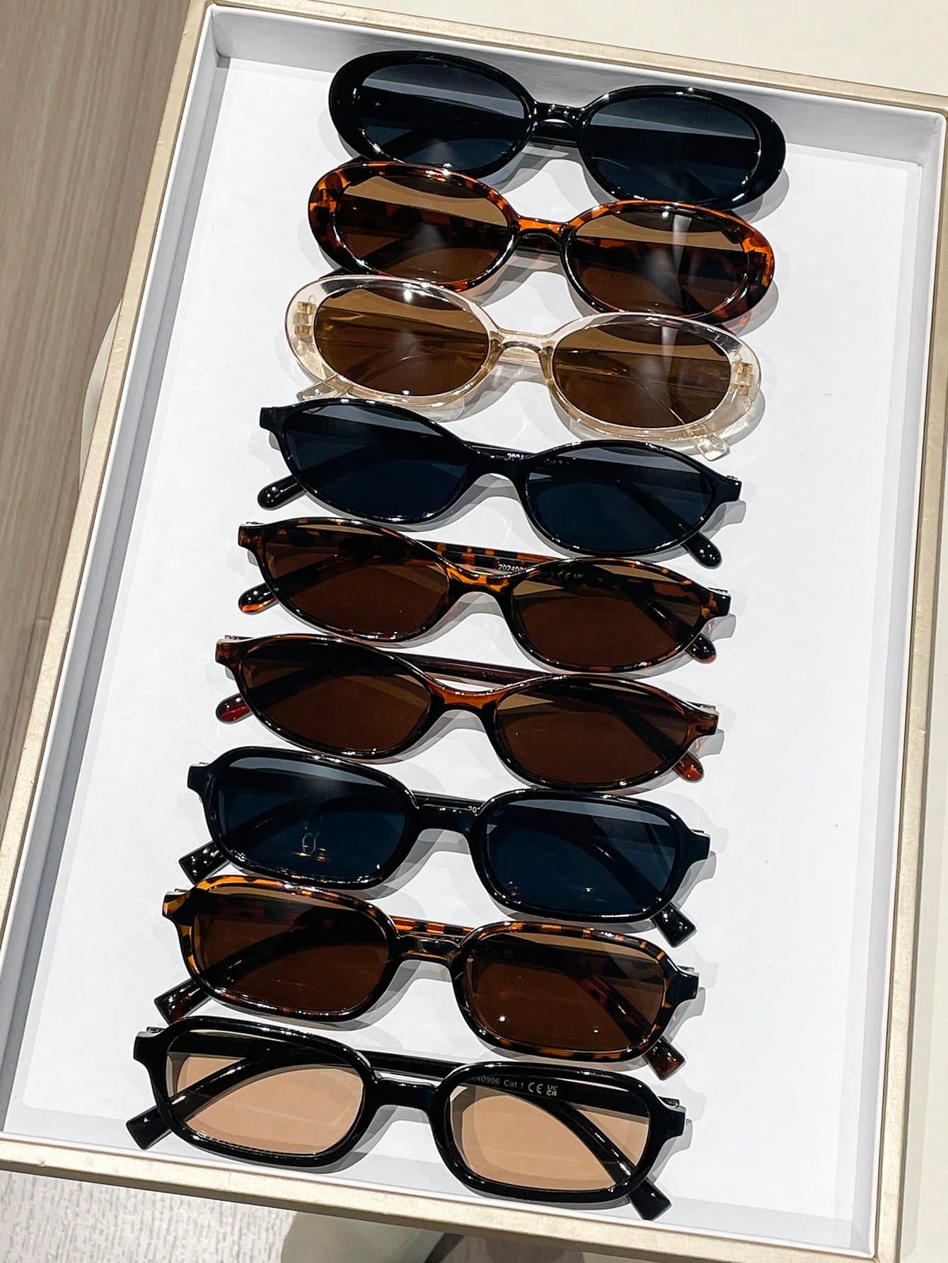 9pcs Casual Small Frame Glasses Set For Women, Y2K Elegant Elegant Versatile For Daily, Beach, Party, Gift