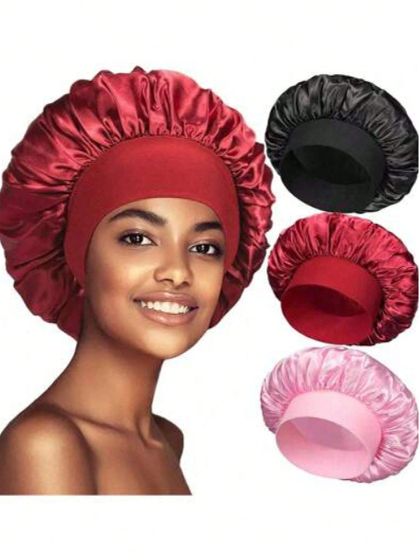 1pc Silk Sleep Cap, Anti-Slip Anti-Hair Loss, Nighttime Hair Care, Soft And Breathable, Suitable For Wet/Dry Hair, Short/Long/Curly/Straight Hair, Suitable For Use Before Silk Scarf Wrapping, Post-Surgery Hair Care, Perfect For Pre-Sleep Wrapping (Random Color)