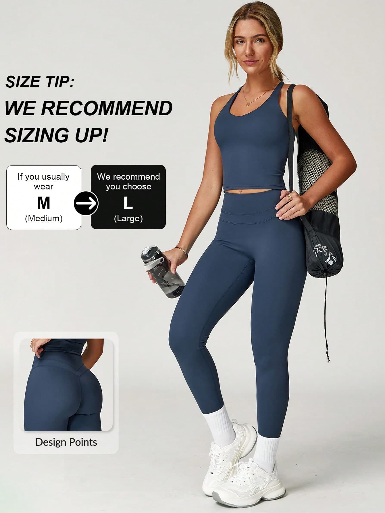 MASKERT Women's Yoga Tank Top And Leggings Set, High Stretch Running Sportswear Set, Comfortable And Skin-Friendly