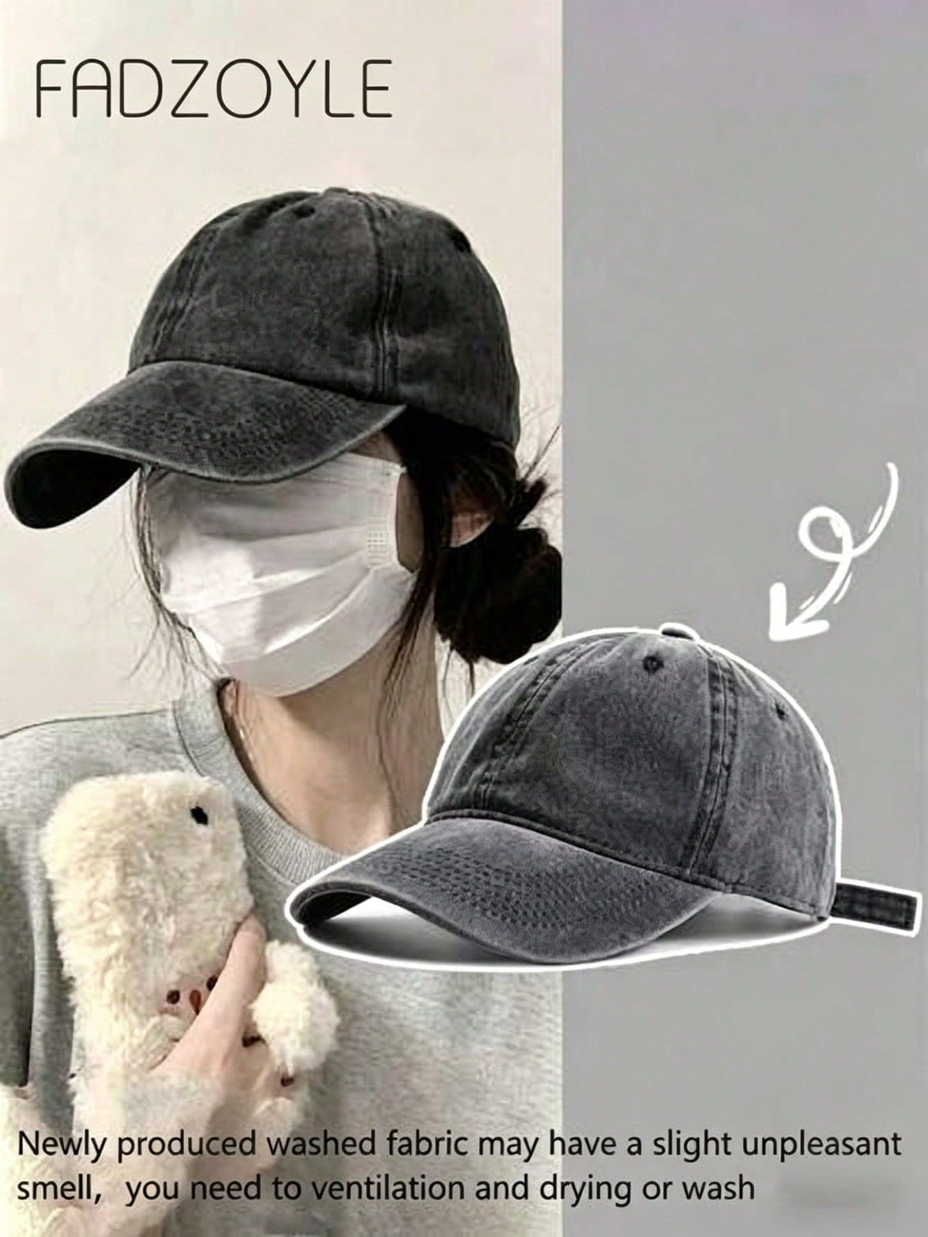 Vintage Distressed High Ponytail Baseball Cap With Brim, Suitable For Sun Protection And UV Blocking, Versatile For Casual Daily Wear,Holiday,Travel