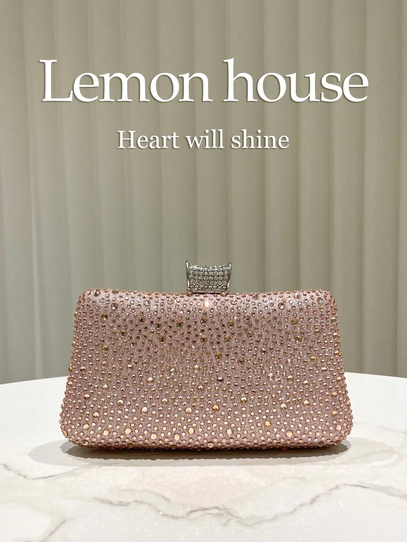 1pc Shiny Luxury Rhinestone Decorated Pink Clutch Bag, Elegant And Fashionable Evening Bag, Suitable For Formal Occasions Like Banquet, Wedding, Party, Gift For Women