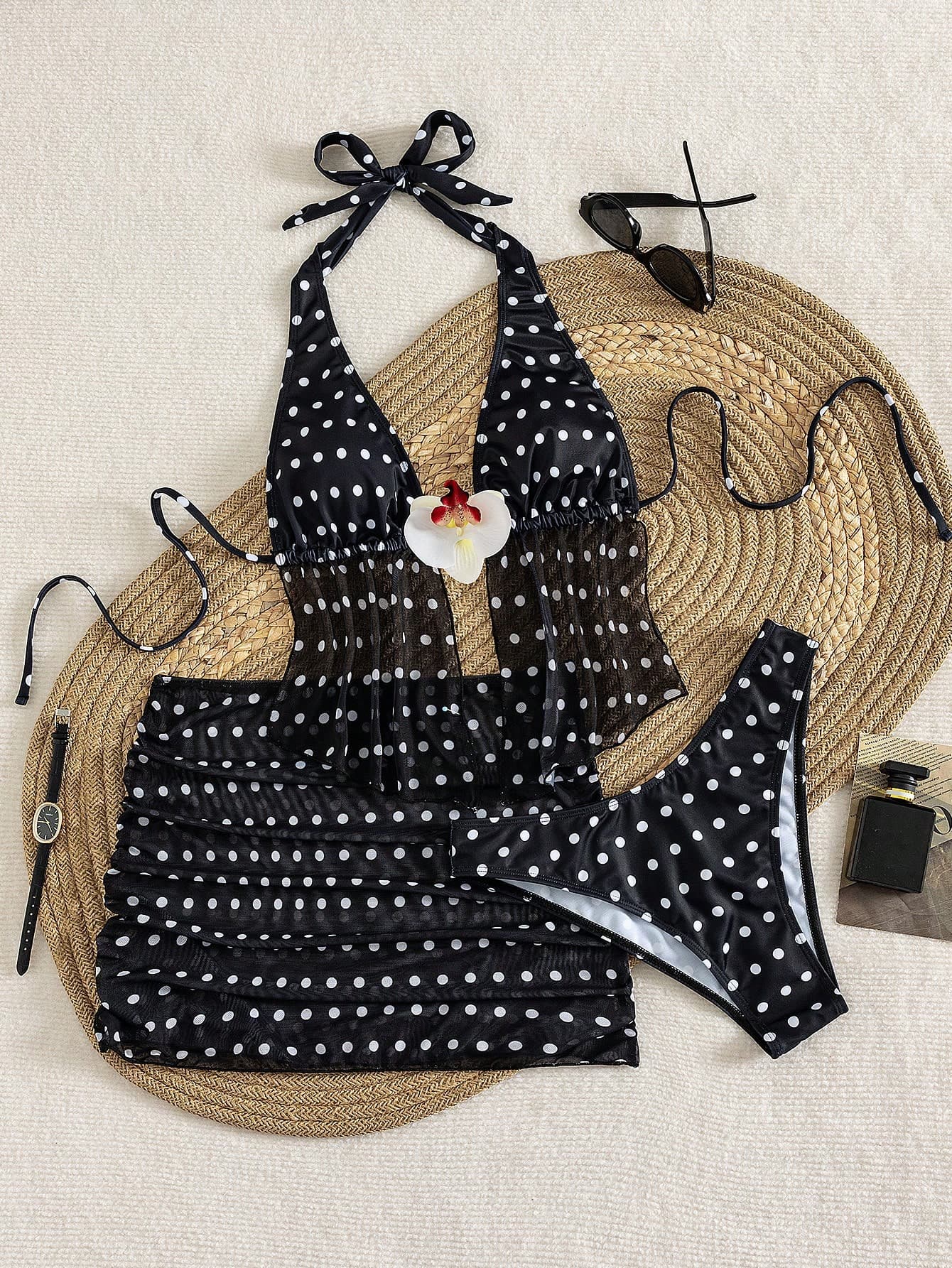2026 Women's Random Print Spaghetti Strap Sexy Bikini Swimwear Set, Summer Outfit, Elegant, Valentine's Day, Beach, Vacation, Casual, Unique, Summer Set, Summer Holiday Set, Spring, Women's Valentine's Day Set, Carnival