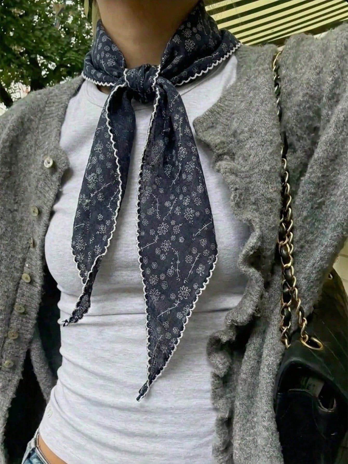 1PC Triangular Scarf Neckwarmer For Women Summer Floral Print Headband Fashionable Multifunctional Head Wrap Spring Style