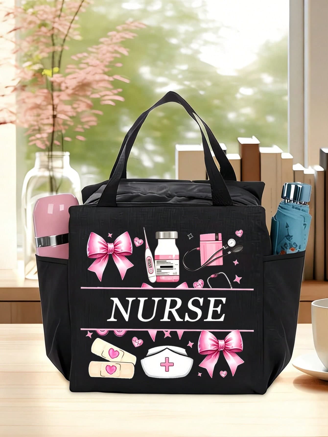 Fashionable Minimalist Large Capacity Nurse-Exclusive Tote Bag; Nurse-Style Zipper Shoulder Bag/Handbag; Women's Large Capacity Tote Bag, Multi-Functional, Lightweight, Spacious, Suitable For Work, School And Travel; Nurse-Style Tote Bag With Multiple Compartments, Suitable For Beach, School, Work And Daily Use; Medical School Style Commuter Shoulder Bag, Large Capacity Tote Bag Suitable For Nurses And Doctors