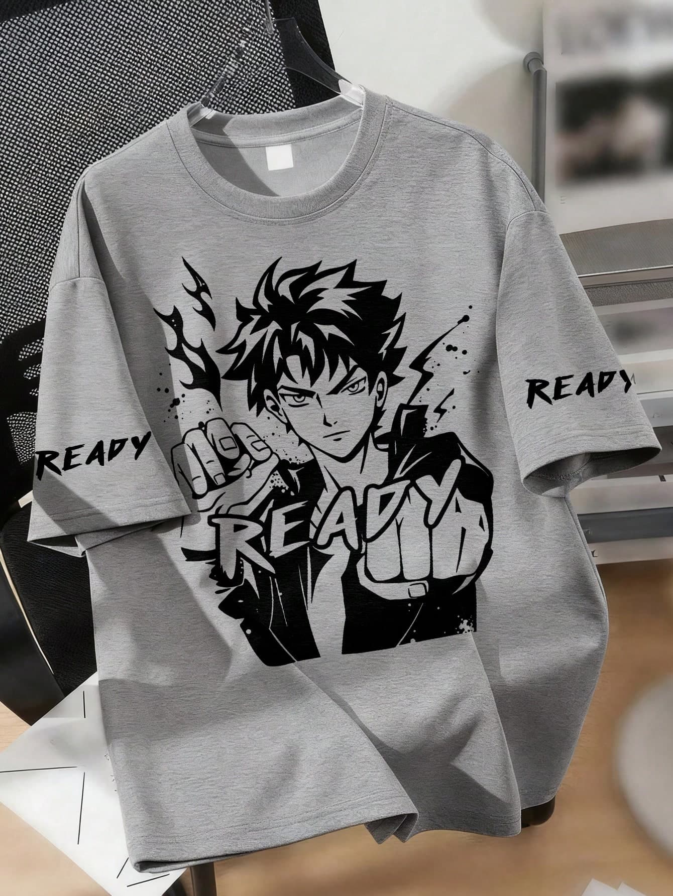 Teenage Boys' Anime Graphic T-Shirt, Casual Short Sleeve Top, Soft Comfortable Fabric, Loose Fit, Suitable For Summer Casual And Streetwear