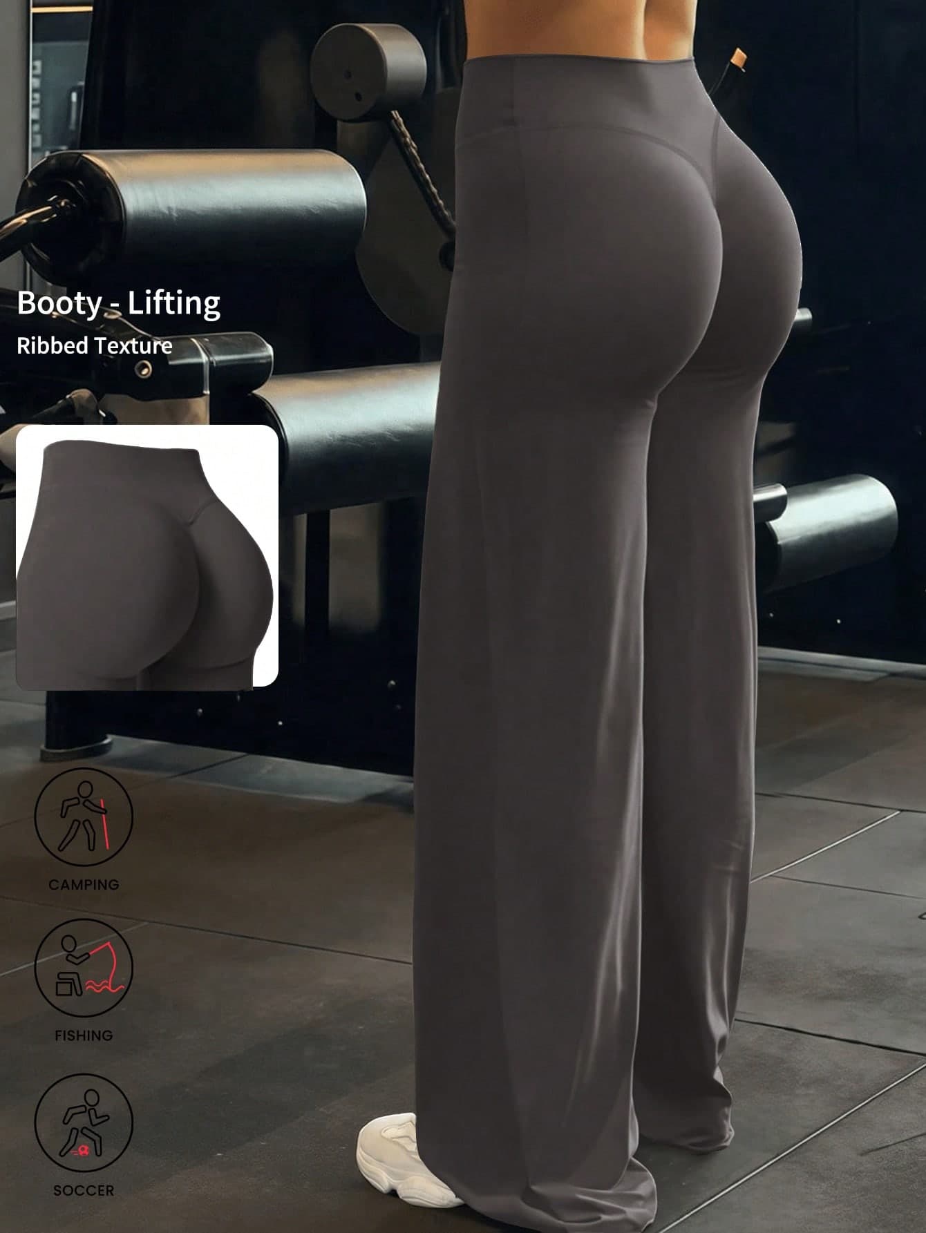 This Solid Color Yoga Wide-Leg Pants Are Comfortable And Slimming, Suitable For Running, Fitness, And Various Yoga Activities. Spring Sports
