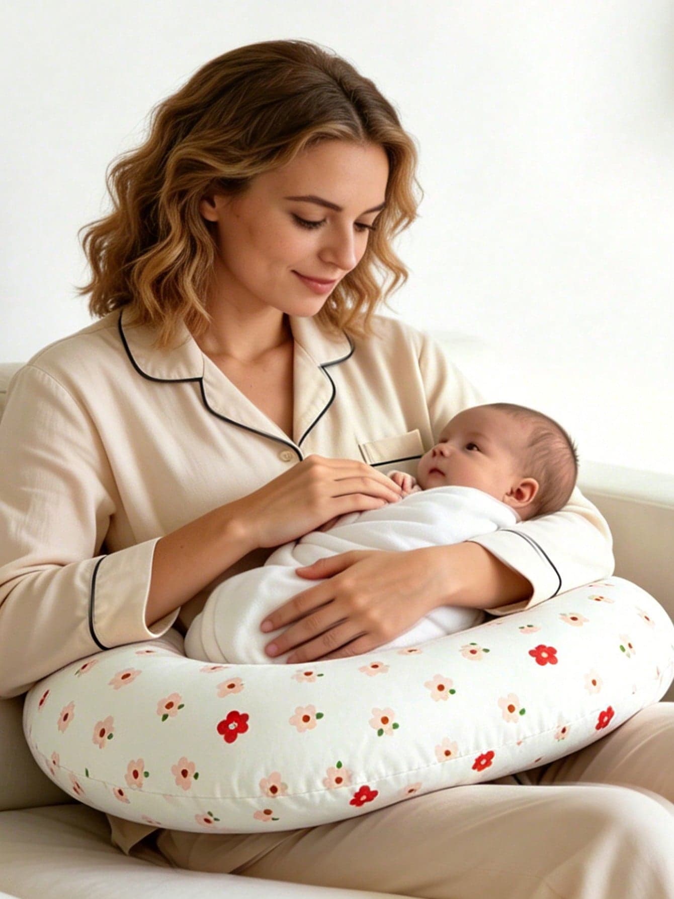 U-Shaped Nursing Pillow For Breastfeeding – Soft Comfortable Feeding Cushion For Moms & Newborns, Removable Washable Cover