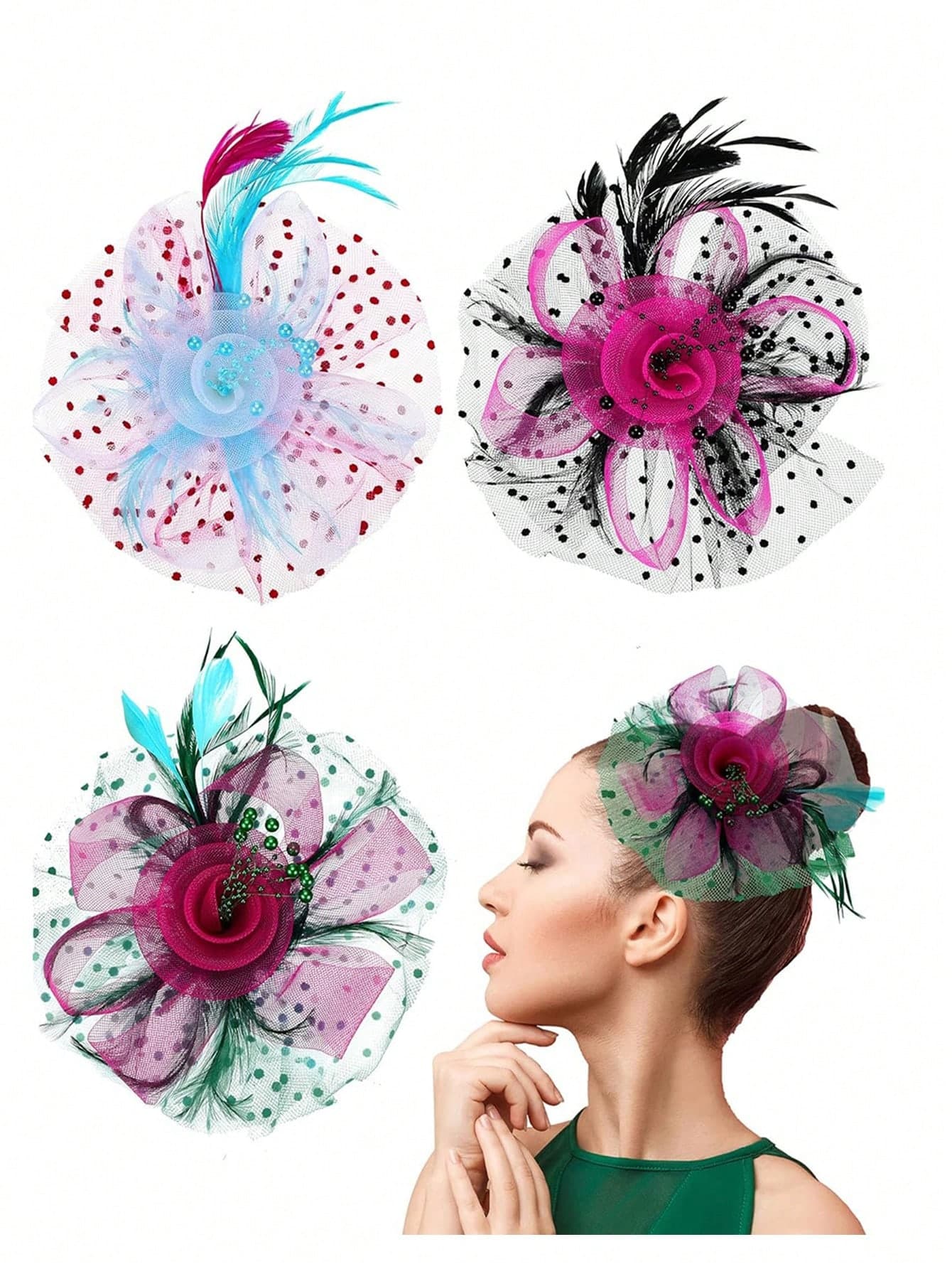 1Pc D EXCEED 1950s Elegant Hair Accessories For Women, Fascinators Hat Tea Party Headwear Festival Accessories For Weddings, Formal Dress Matching, Concerts, Prom & Mother's Day Gift Giving
