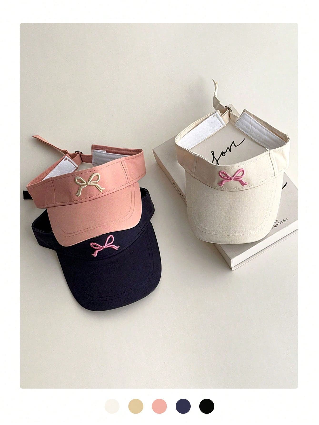 Women's Open-Top Sports Sun Hat, Breathable UV Protection Visor Cap, Big Head Friendly For Running Outdoor, Unisex Bow Embroidery Design,Summer,Beach,Holiday,Travel