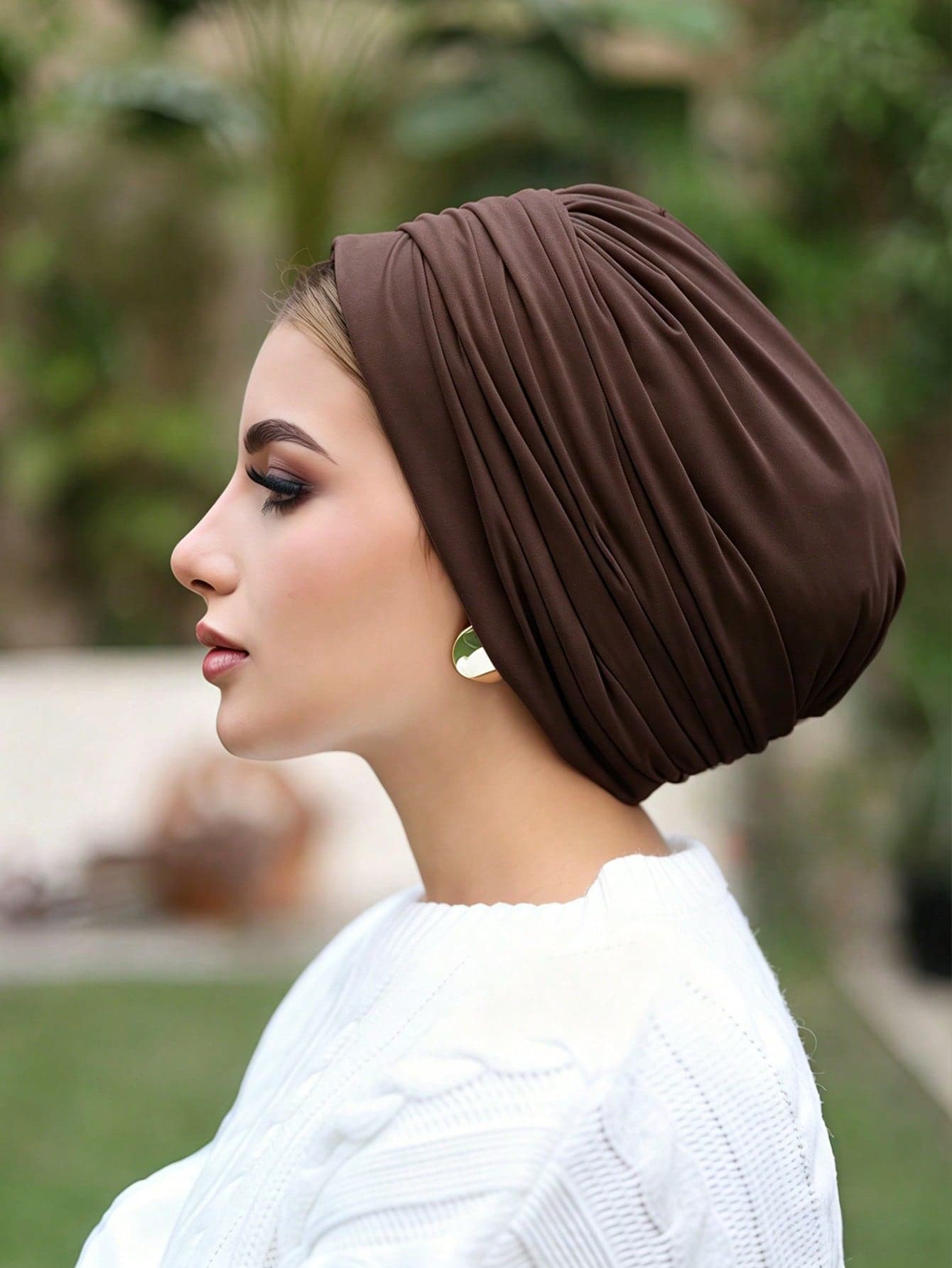 1pc Women's Pleated Underscarf, Multi-Layer Turban Headwrap, Elastic Caps, Breathable Comfortable Stretchy Absorbent Non-Slip Multifunctional Sports Headband, Suitable For Daily Wear, Sports, Yoga, Fitness And Fashion,Accessories,Beach Towel