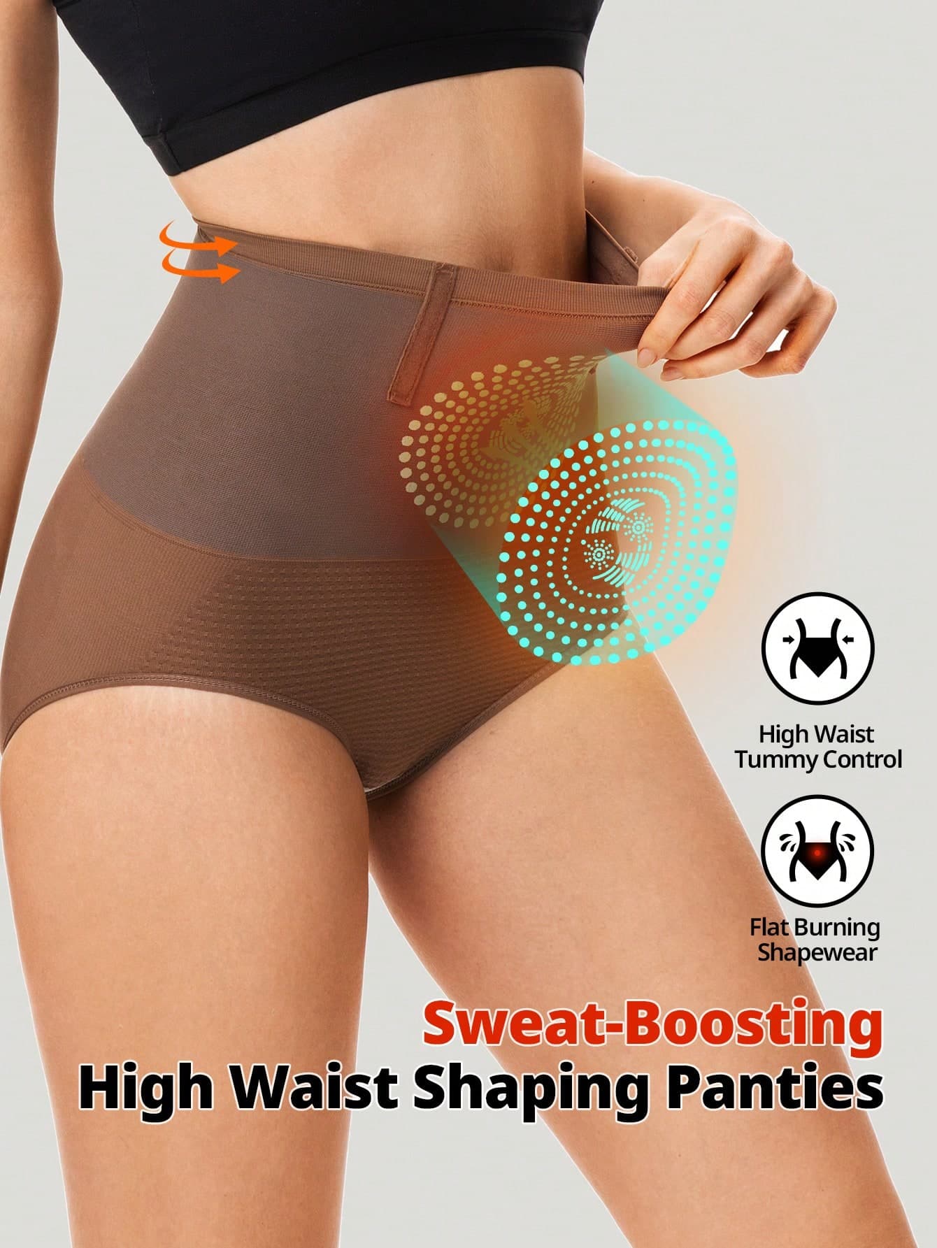FLARIXA 1pc Women Seamless High Waist Shaping Panty, Sports Shapewear Lift Buttocks Waist Abdomen Control Support No-Roll Edge Slimming Bodysuit