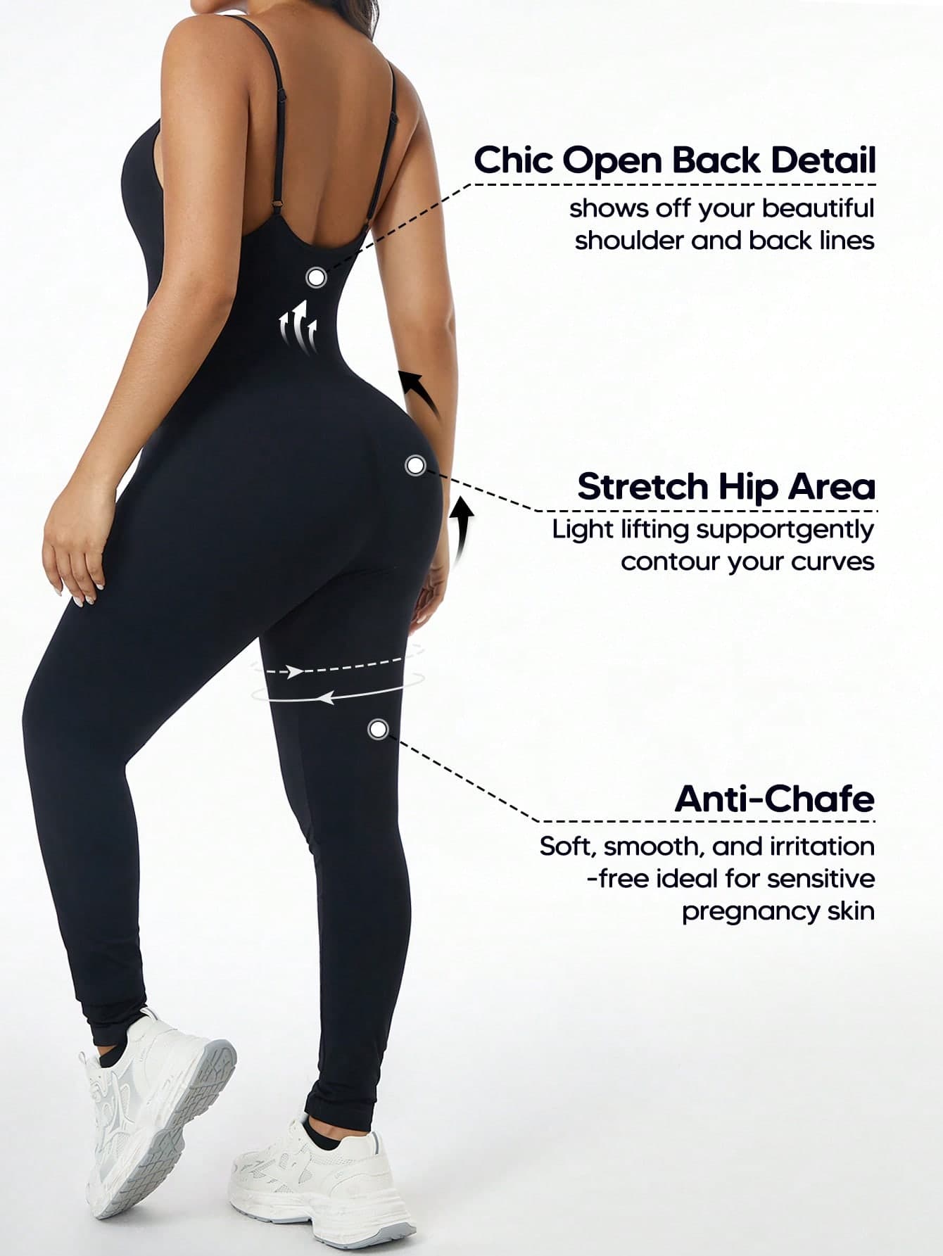 Soft & Cozy Maternity Jumpsuit, Fabric, Bump-Friendly Design, Ideal For Yoga Or Lounging At Home Black