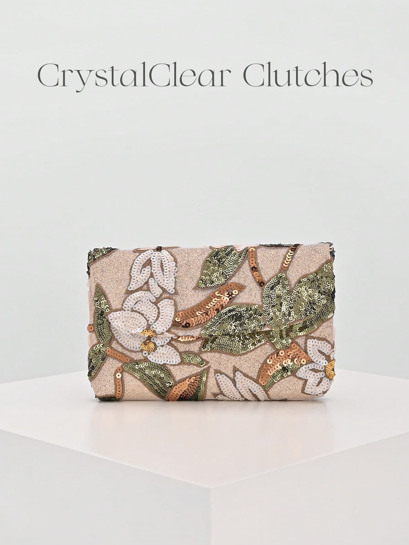 Elegant Shiny Multi-Color Leaf & Floral Patchwork Crossbody Clutch Bag, Vintage Chain Strap Mini Square Box Bag Suitable For Party, College Students, Career Women, Perfect For Party, Wedding, Randomly Patterned