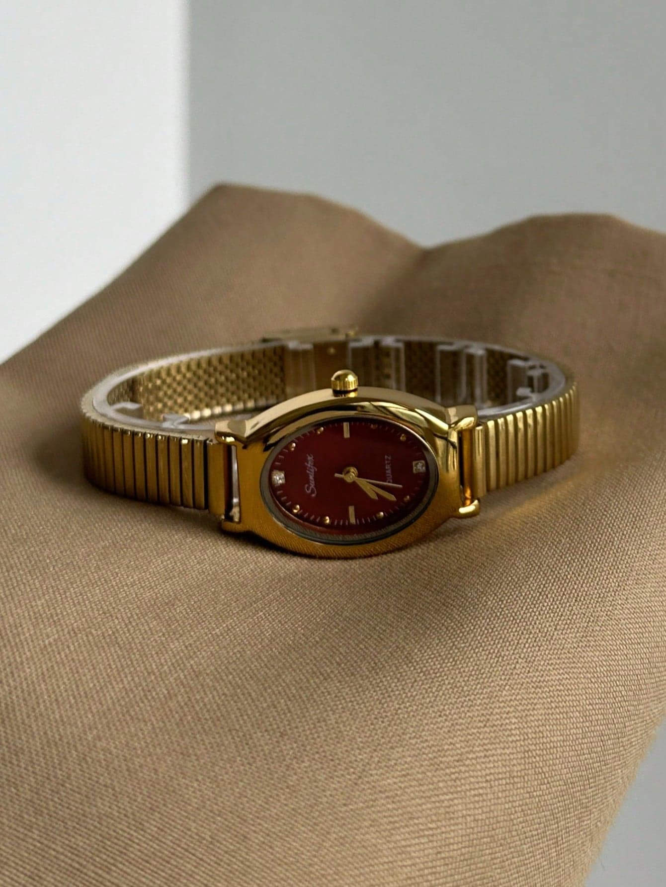 1pc Square Bamboo Quartz Watch In Gold/Silver Color, Suitable For Daily Wear And Perfect Gift For Birthday, Christmas