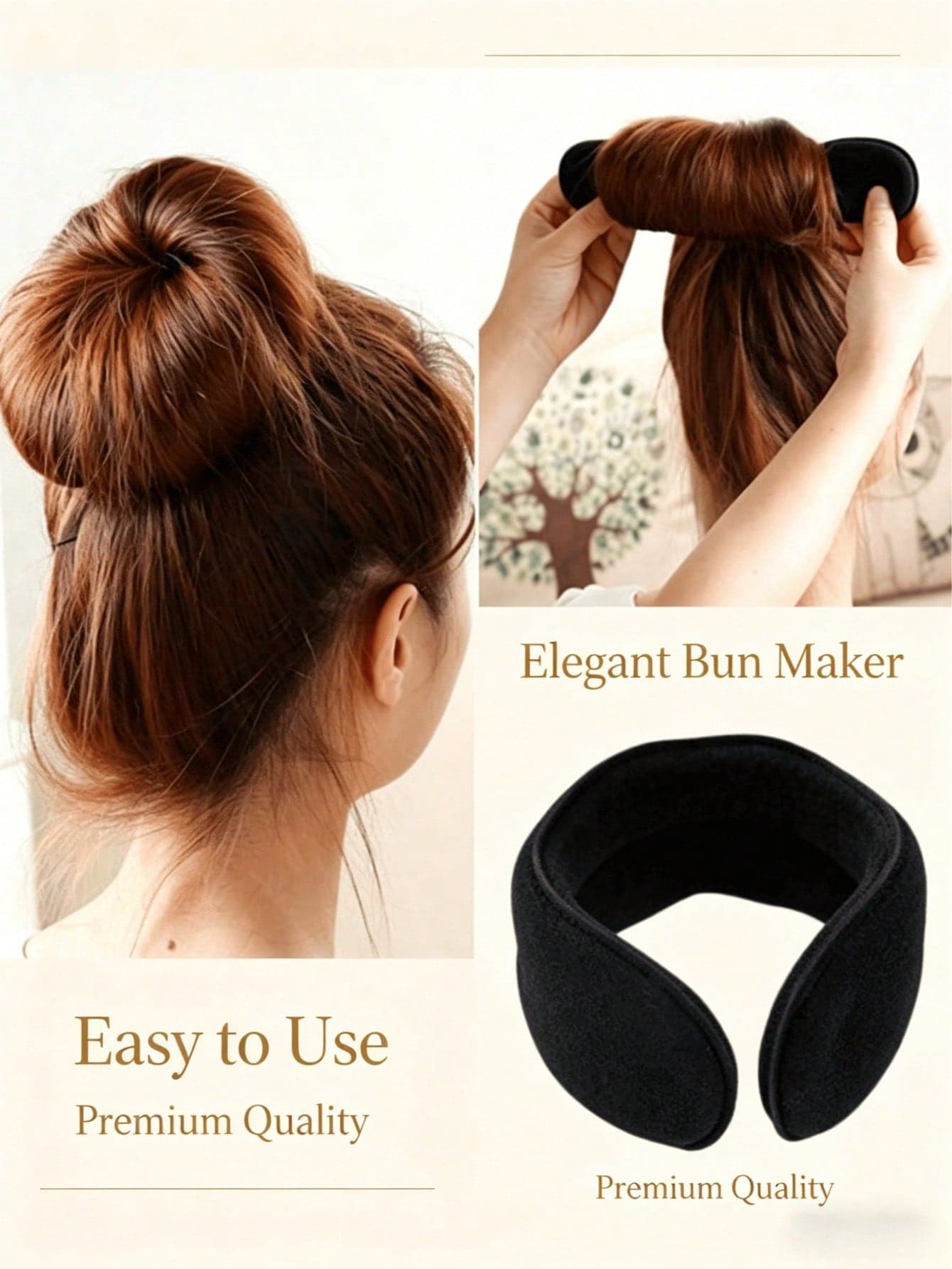 2/1pc Black Sponge Hair Organizer, Basic And Fluffy Hair Organizer, Women's Headwear, Hair Tie Ring, Hair Clip, Meatball Hair Organizer, Women's Beach Accessories, Travel Essentials, Mother's Day Gifts