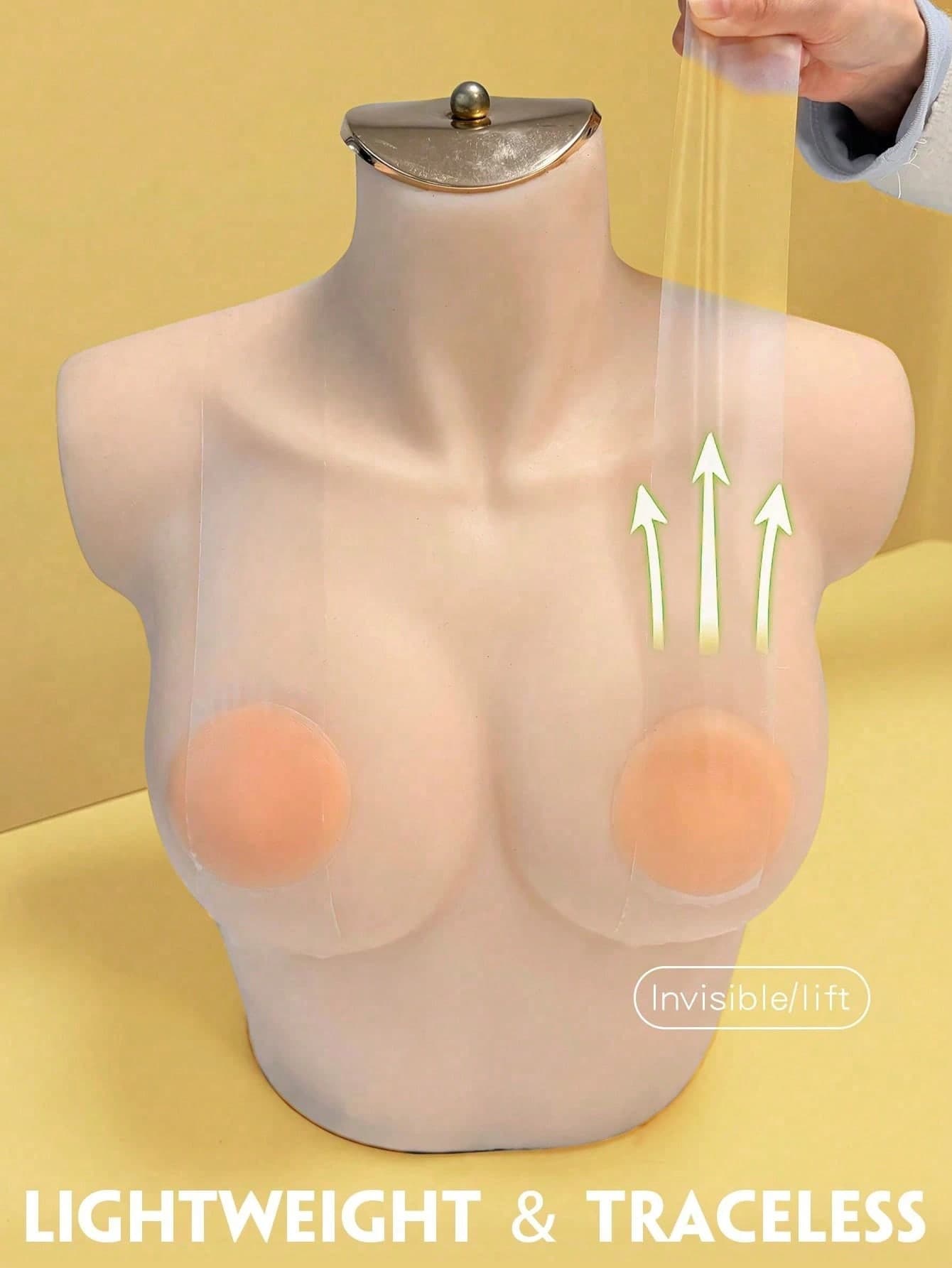Waterproof Sweatproof Adhesive Bra Set With Lift Breast Tape, Invisible For Beach Pool Wedding