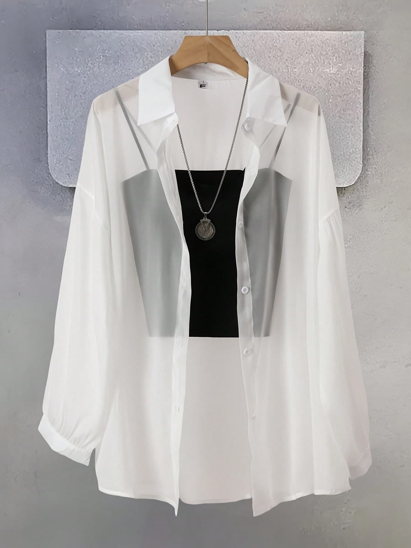2026 New Lightweight French Style Sunscreen Shirt, Thin Blouse Jacket, Long Sleeve Summer Top White