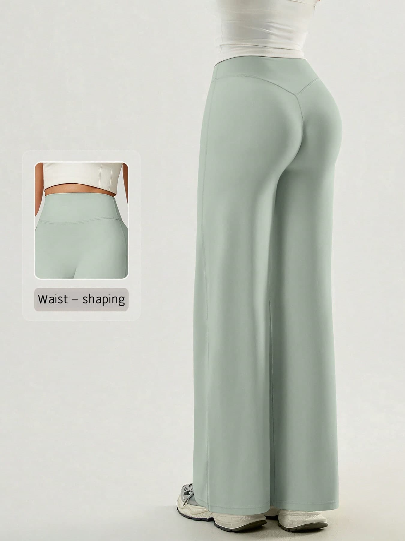 NcmRyu 1pc Women Solid Color Loose Fit High Waist Wide Leg Sports Pants