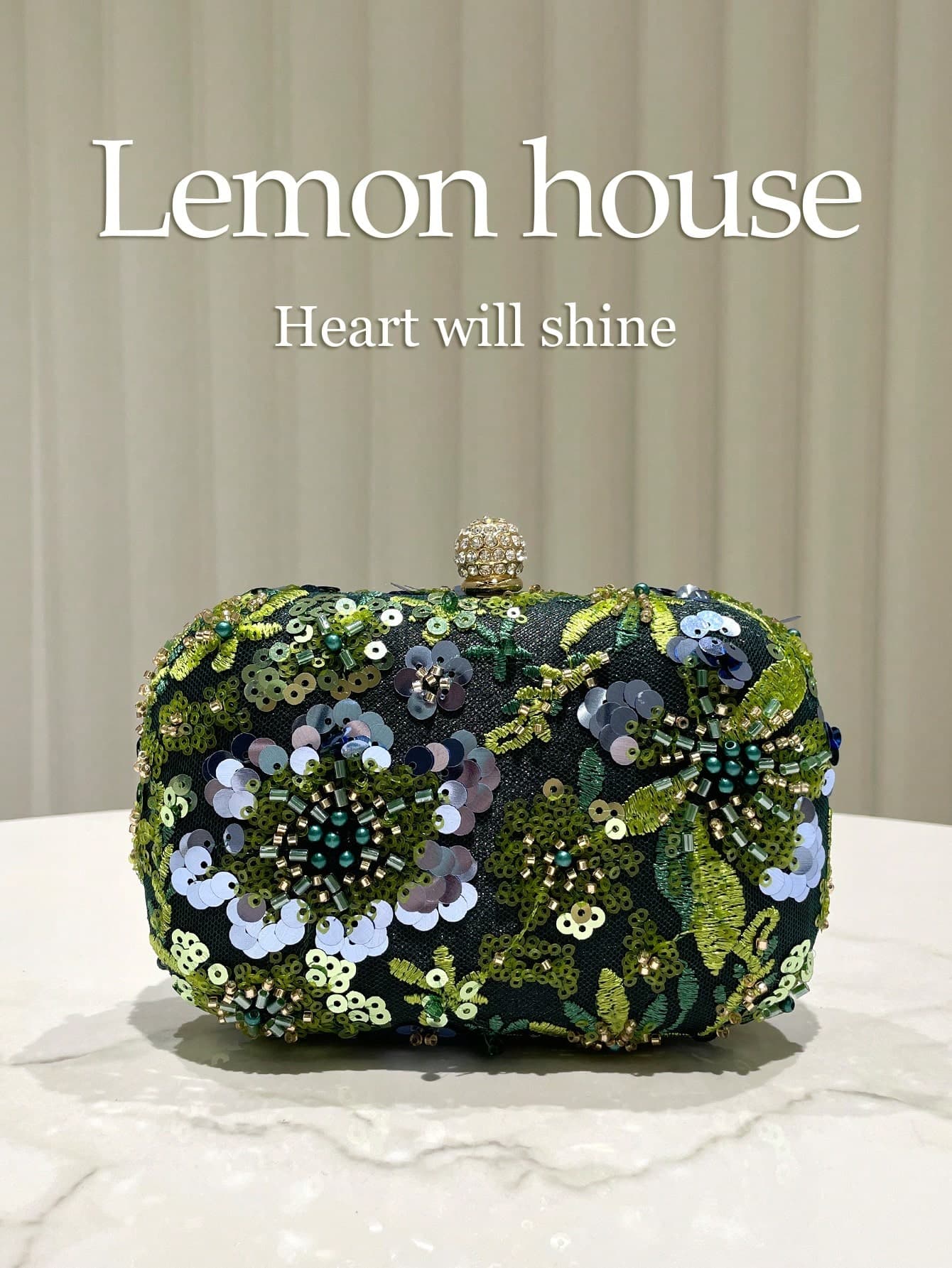 1pc Emerald Green Sequin Embroidered Beaded Decor Small Handbag, Metal Chain Crossbody Clutch, Elegant Formal Evening Bag, Suitable For Parties, Weddings, Formal Occasions, Great Gift For Women