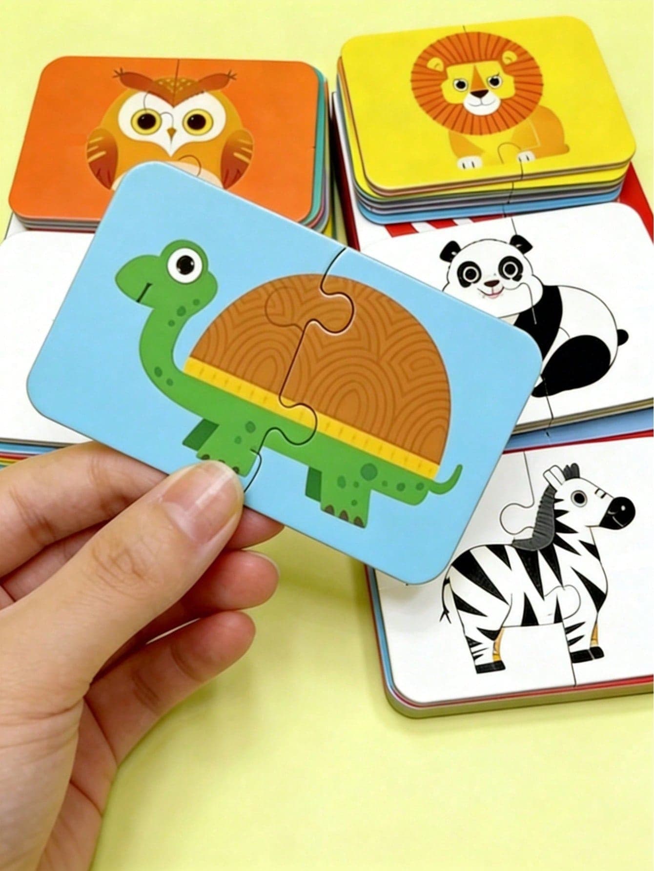32Pcs Baby Puzzle Cards Toy,Toddler Matching Card Early Education Cognitive Card,Animal Matching Puzzles, Image Language Recognition Cards, Matching Games, Learning Educational Toy Gifts(32 Pxs In 16 Groups)