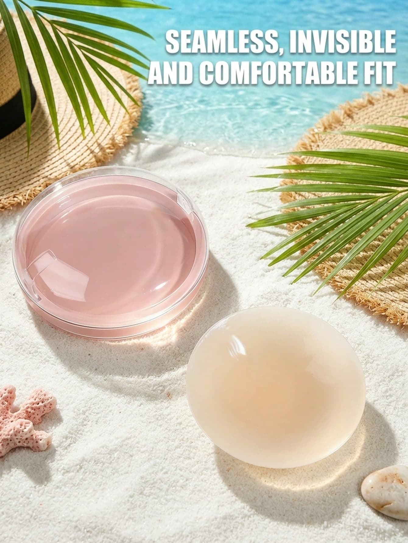 4pcs Reusable Silicone Thin Nipple Covers, Dustproof Box Packed, Invisible Breast Petals, Women's Lingerie, Strapless Bra, Adhesive Bra, Prevent Nipple Protrusion, Prevent Flashing, Suitable For Wedding Dress, Gown, Dress, Swimwear, Bikini