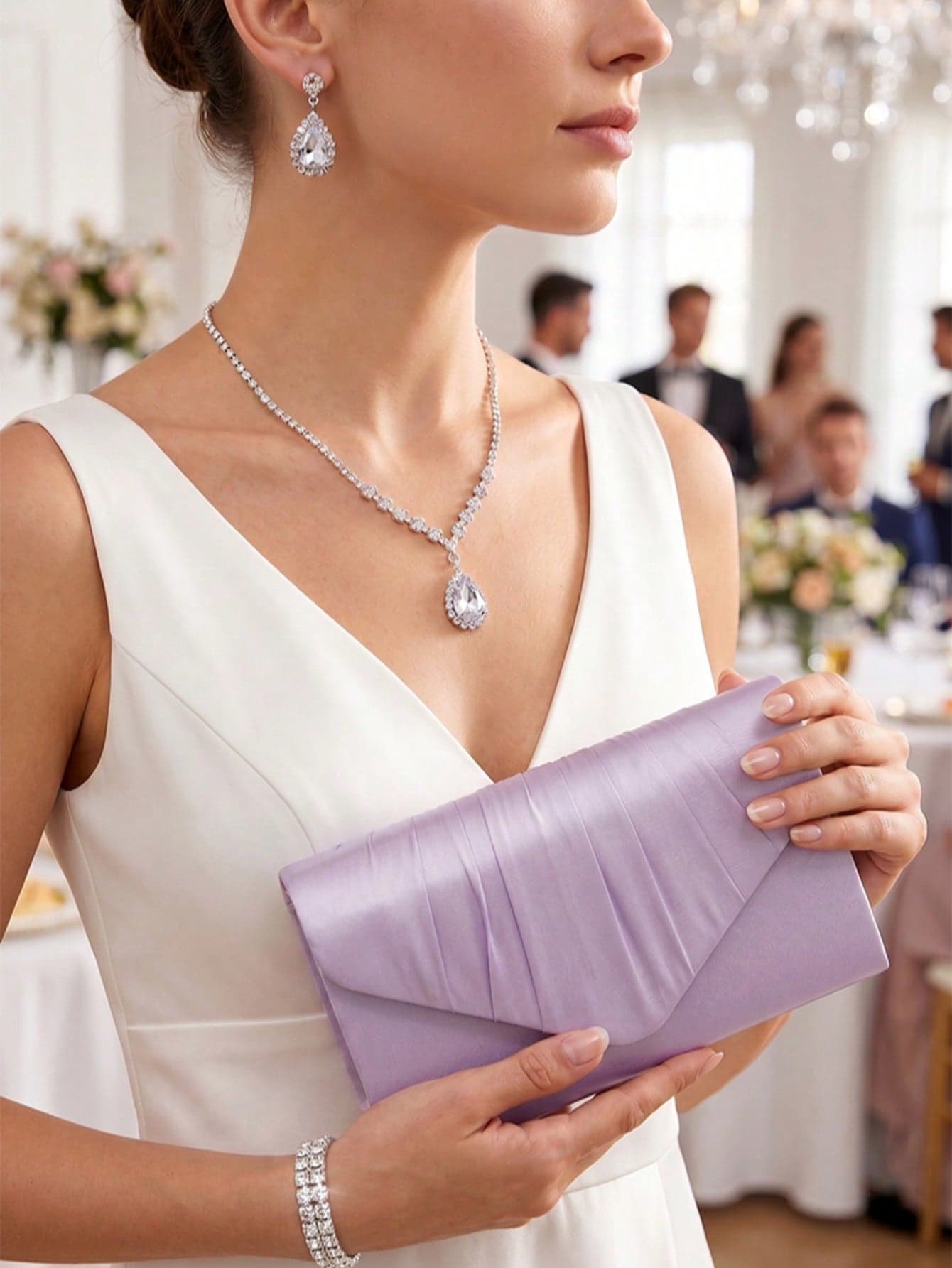 1pc Purple Lilac Women's Clutch Bag, High-End Velvet Envelope Style Handbag With Flap Design, Suitable For Holidays, Vacations, Summer, Beach, Business Commute And Other Occasions, Multifunctional Crossbody Bag, Casual Minimalist, Beach, Party, Vacation Essential