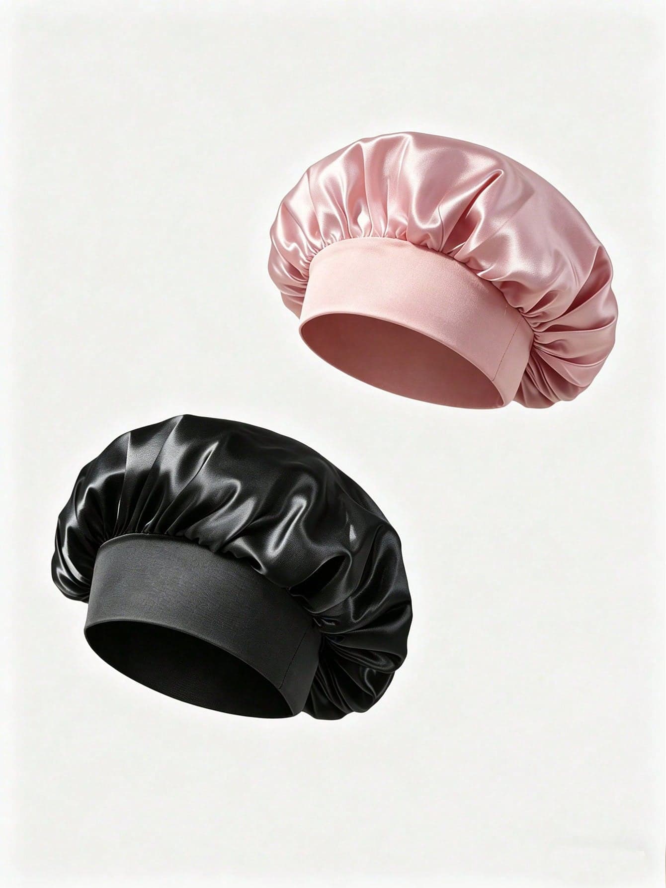 1/2pcs Silk Sleep Cap, Satin Hair Cap, Women Wide Brim High Elasticity Cap, Satin Sleep Cap, High-End Satin Hair Care Cap, Curly Hair Silk Headband