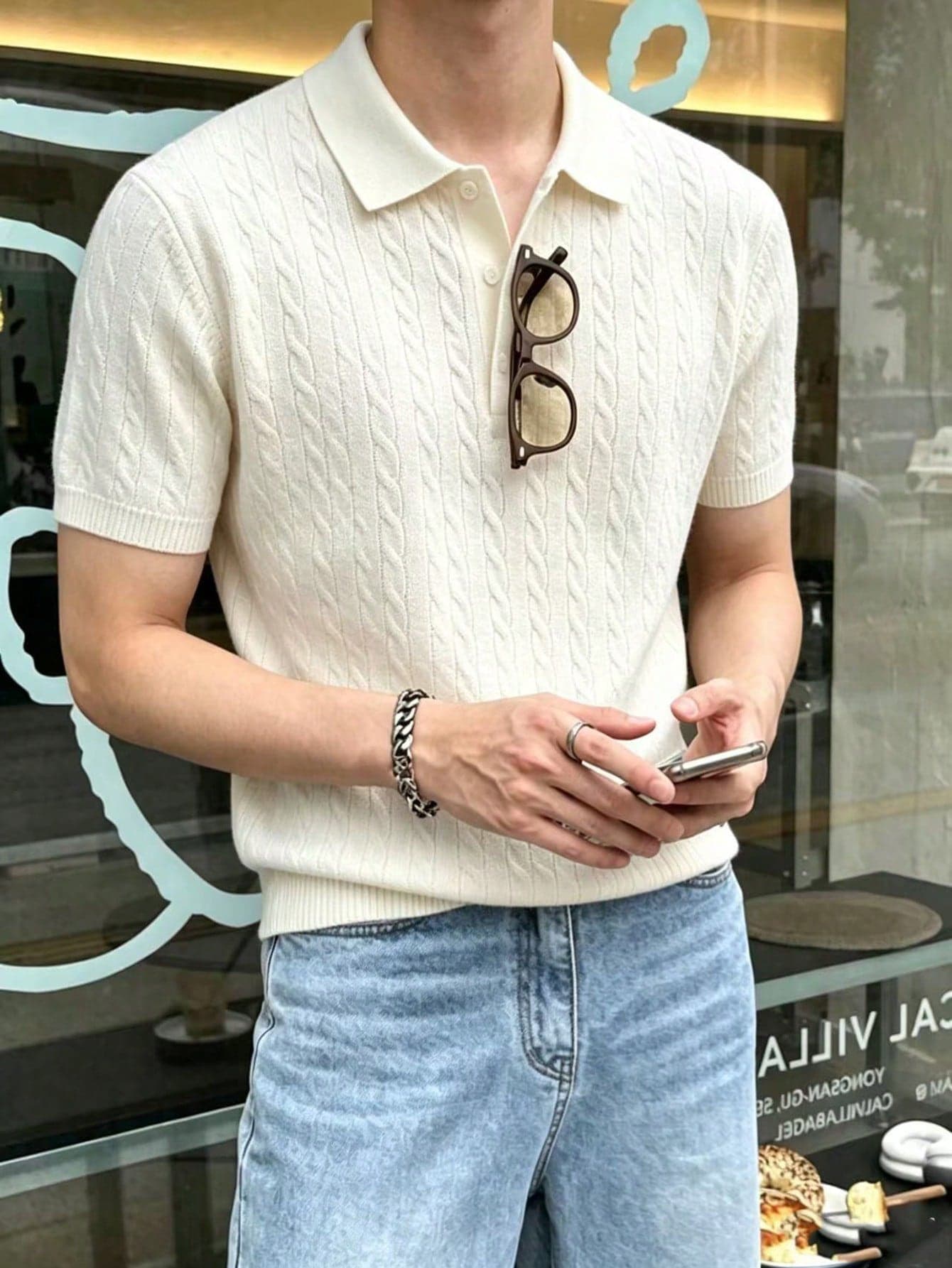 Men's Knit Polo Shirt, Casual Daily Wear & Business Commute, Summer
