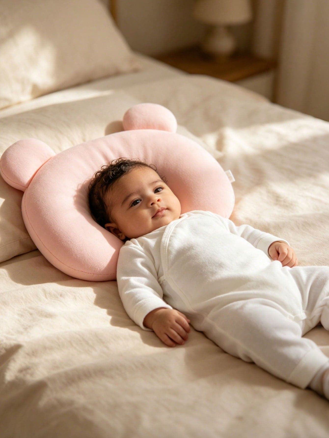 New Cute Round Tip Pillow, Soft & Breathable Infant Shaping Anti-Flat Head Pillow, Suitable For All Seasons