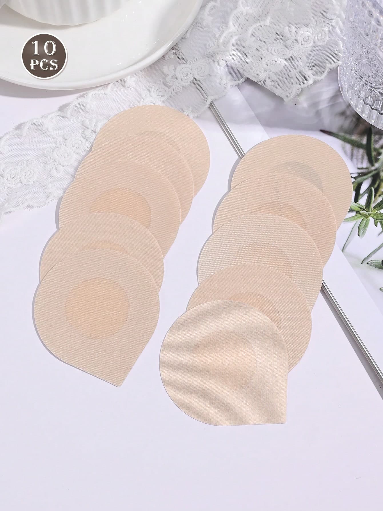 10pcs Disposable Nipple Covers, Seamless Breathable Self-Adhesive Invisible Bra, Women's Lingerie Accessories, Low-Cut Evening Dress, Bra, Lingerie Accessories, Anti-Exposure Nipple Covers, Wedding Photography Supplies, Wedding Dress Accessories