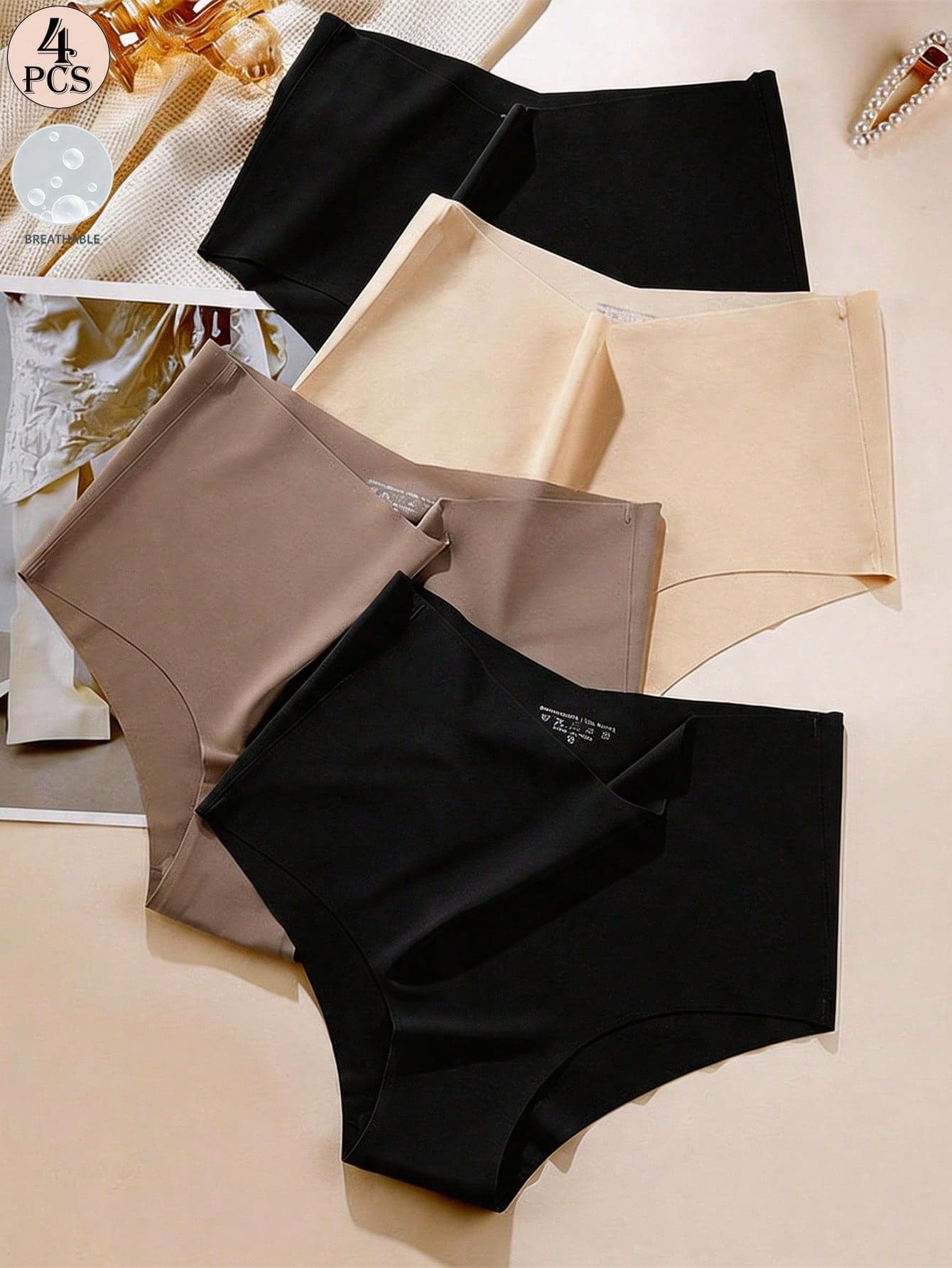 Aofeiqike 4pcs Women High Waist Seamless Comfortable Breathable Panties